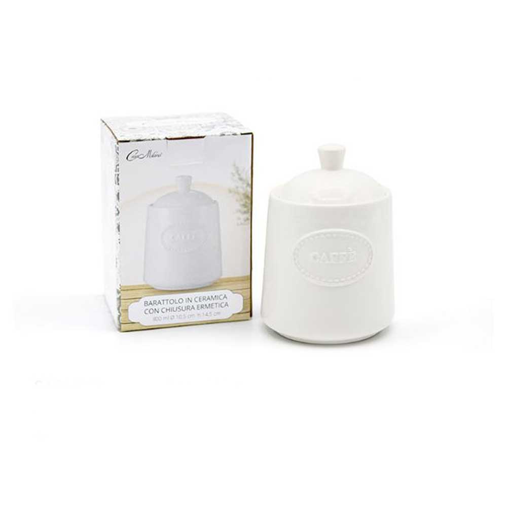 Casa Milano Barattolo Per Caffè In Ceramica Con Chiusura Ermetica Diametro 10,5x14,5h Cm 800 Ml Colore Bianco