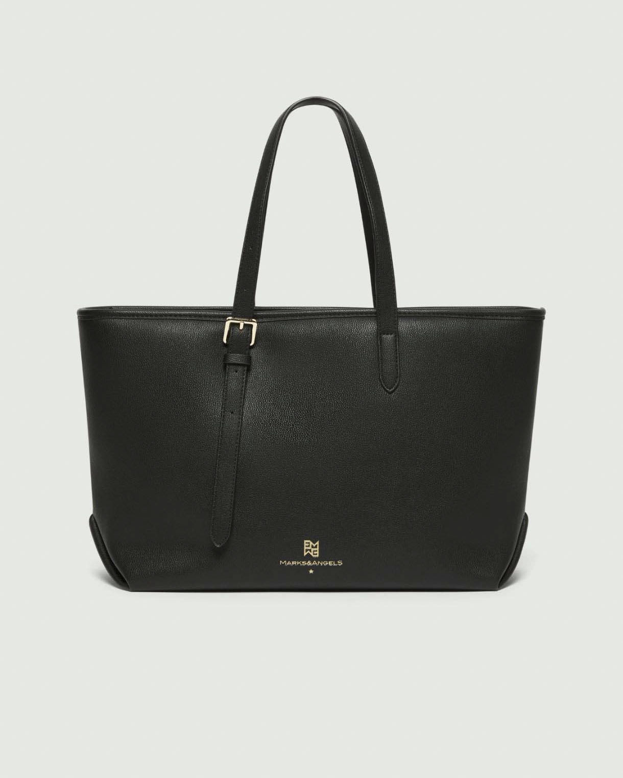 Maxi shopper Emme Marella in similpelle nera con pochette abbinata e manici regolabili