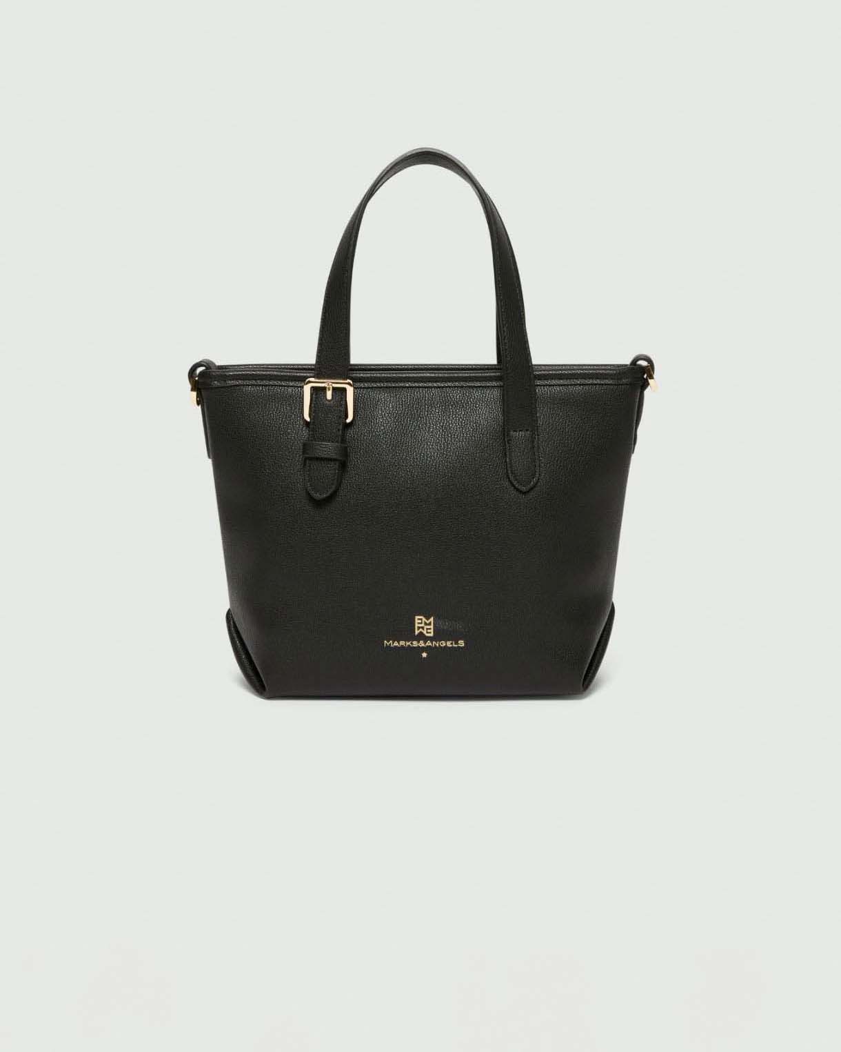 Mini borsa a mano Emme Marella in similpelle martellata nera con tracolla removibile