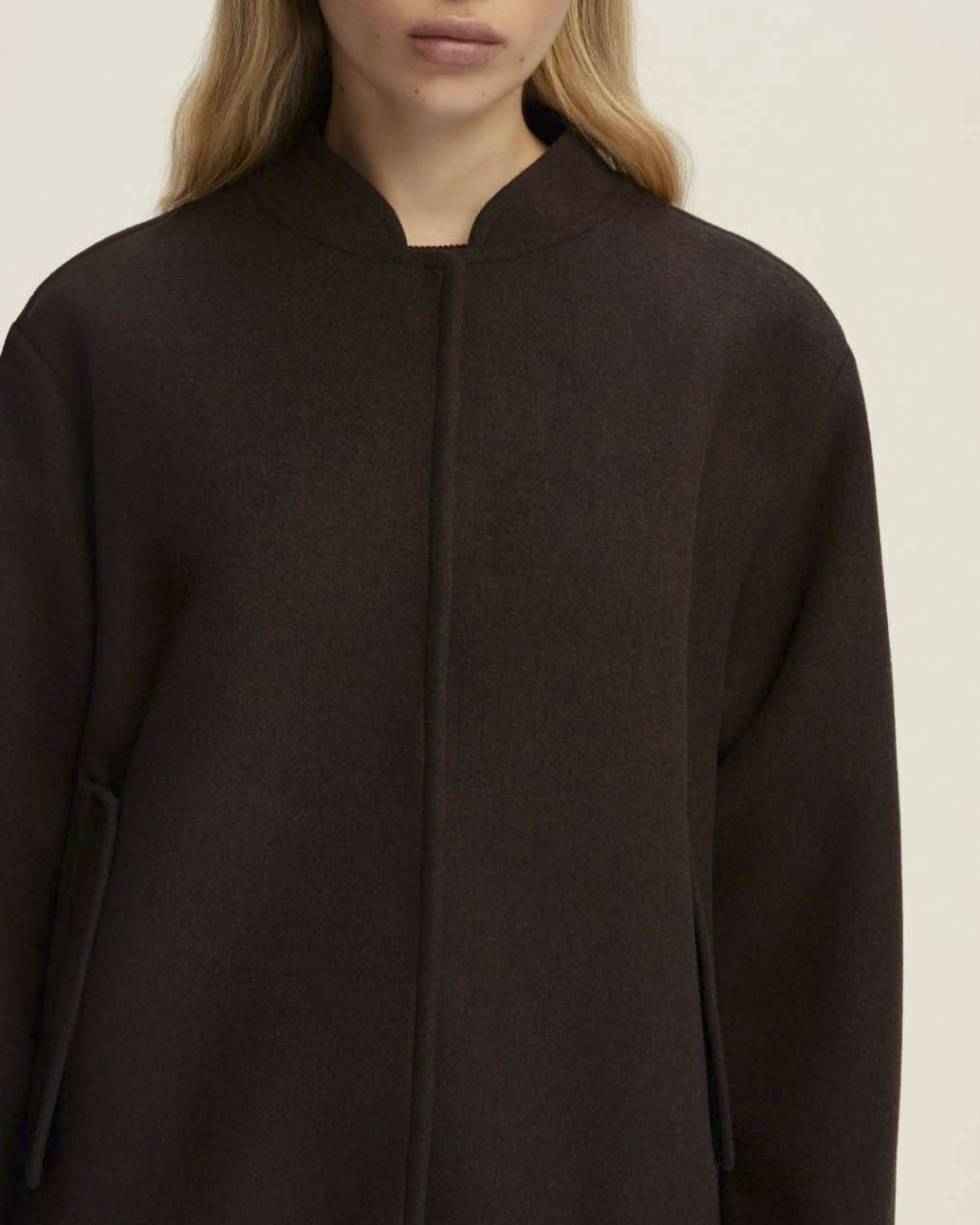 Caban color testa moro Emme Marella in panno diagonale di misto lana con colletto a listino image