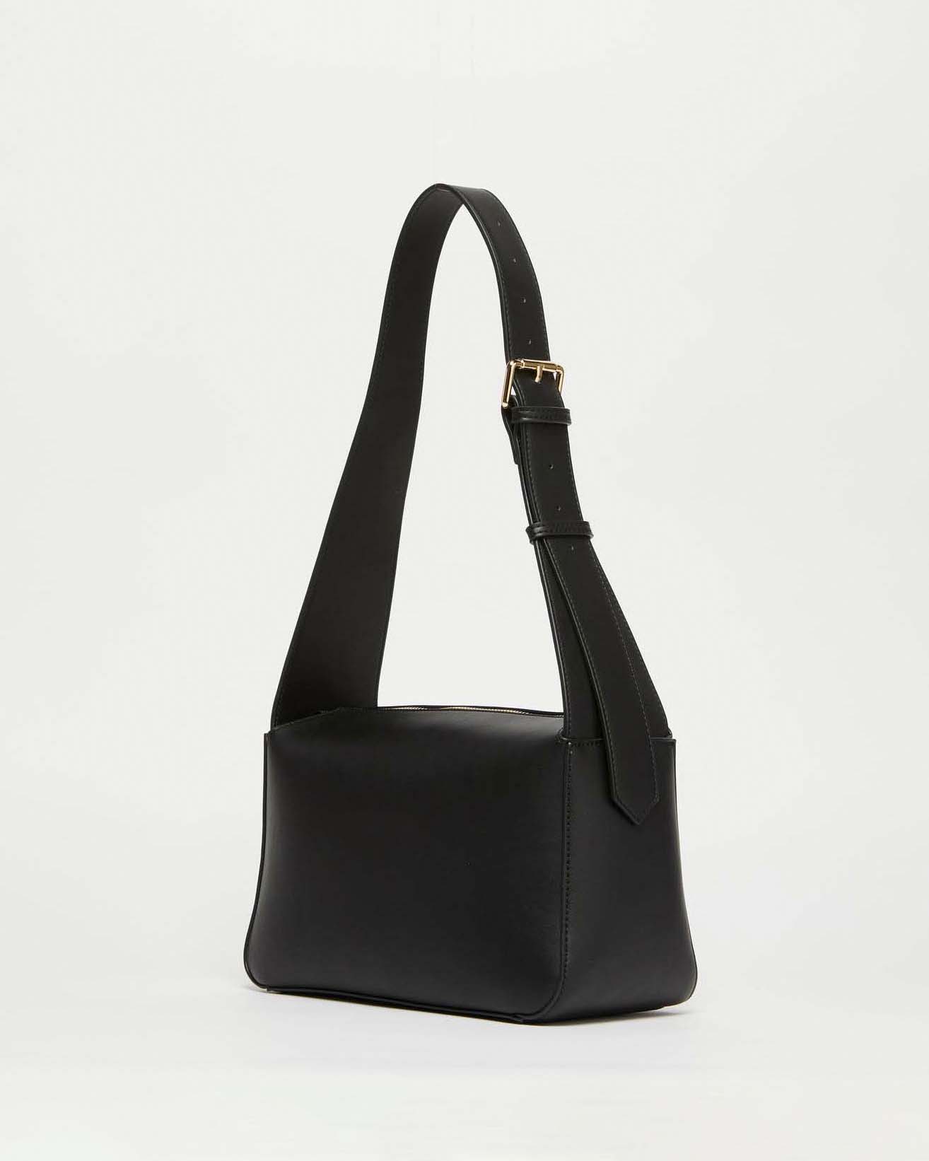 Borsa nera Emme Marella in similpelle dalla forma squadrata con spallaccio fisso