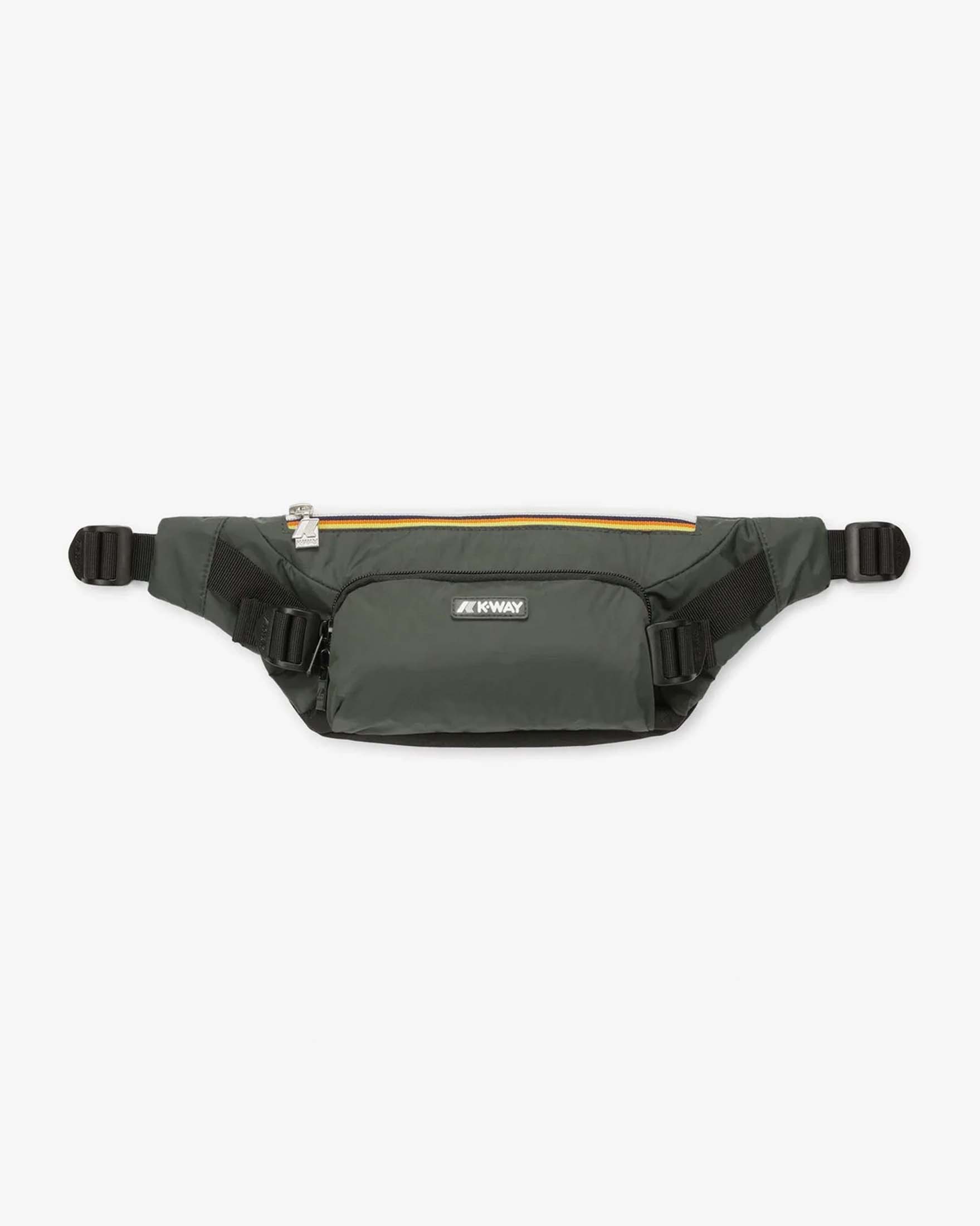Marsupio K-way Fericy verde militare in nylon ripstop impermeabile