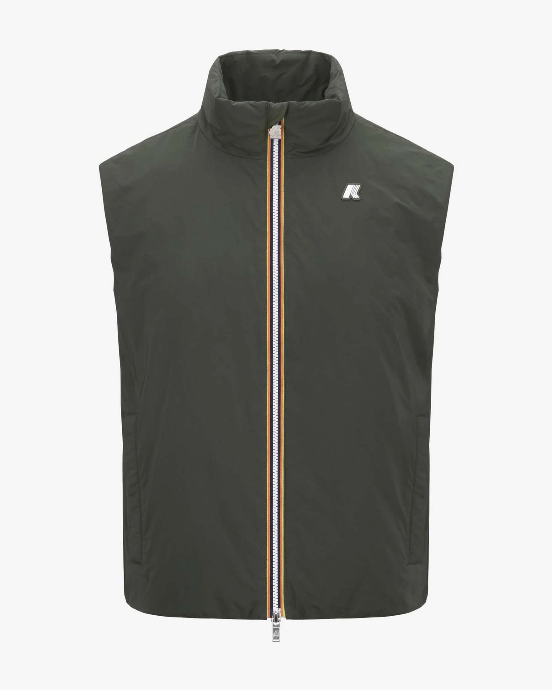 Gilet K-way Valen Plain Warm verde militare in misto nylon idrorepellente