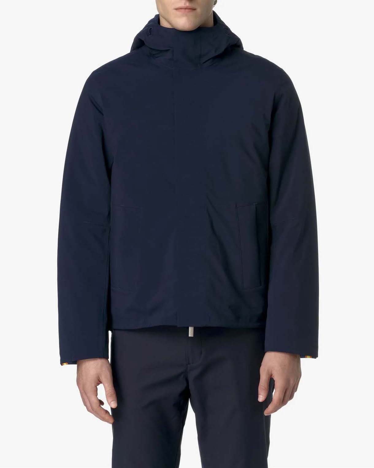 Giubbino K-way Jacken Bonded Padded blu in tessuto tecnico a tre