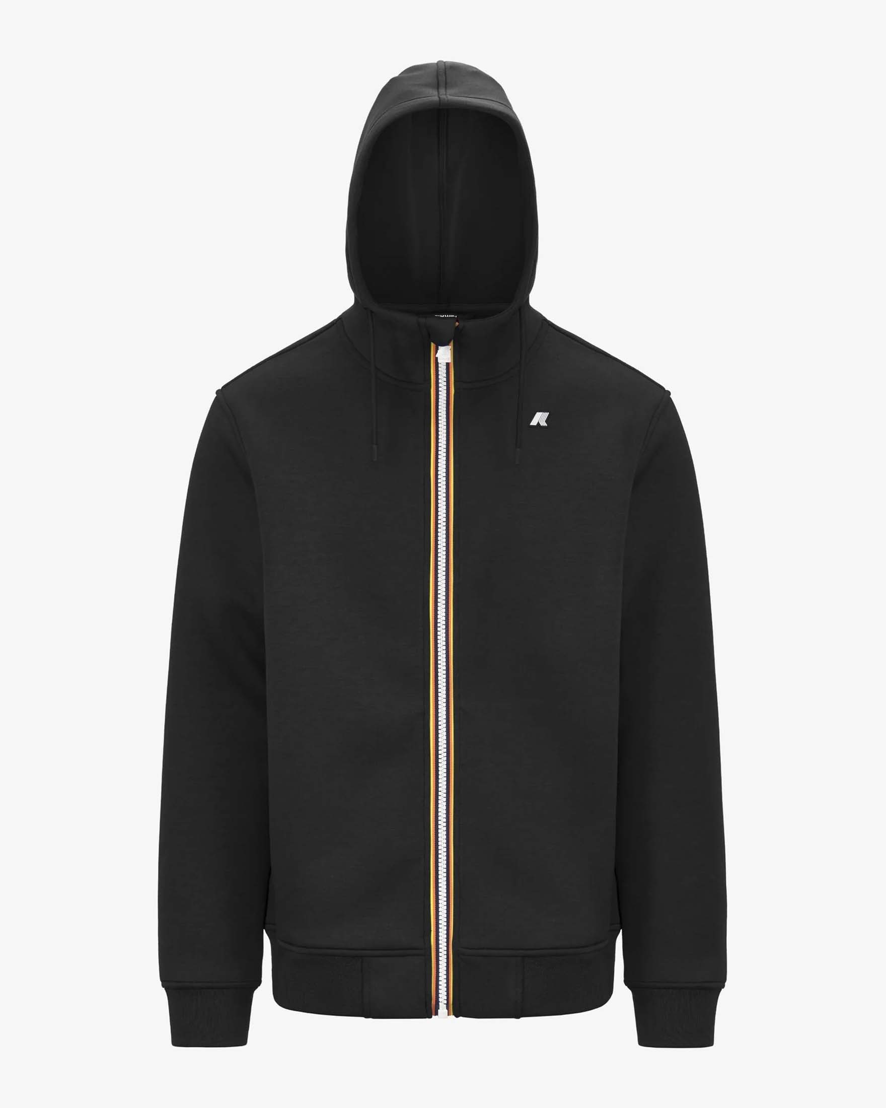 Felpa K-way Rainer Spacer nera con cappuccio e chiusura zip