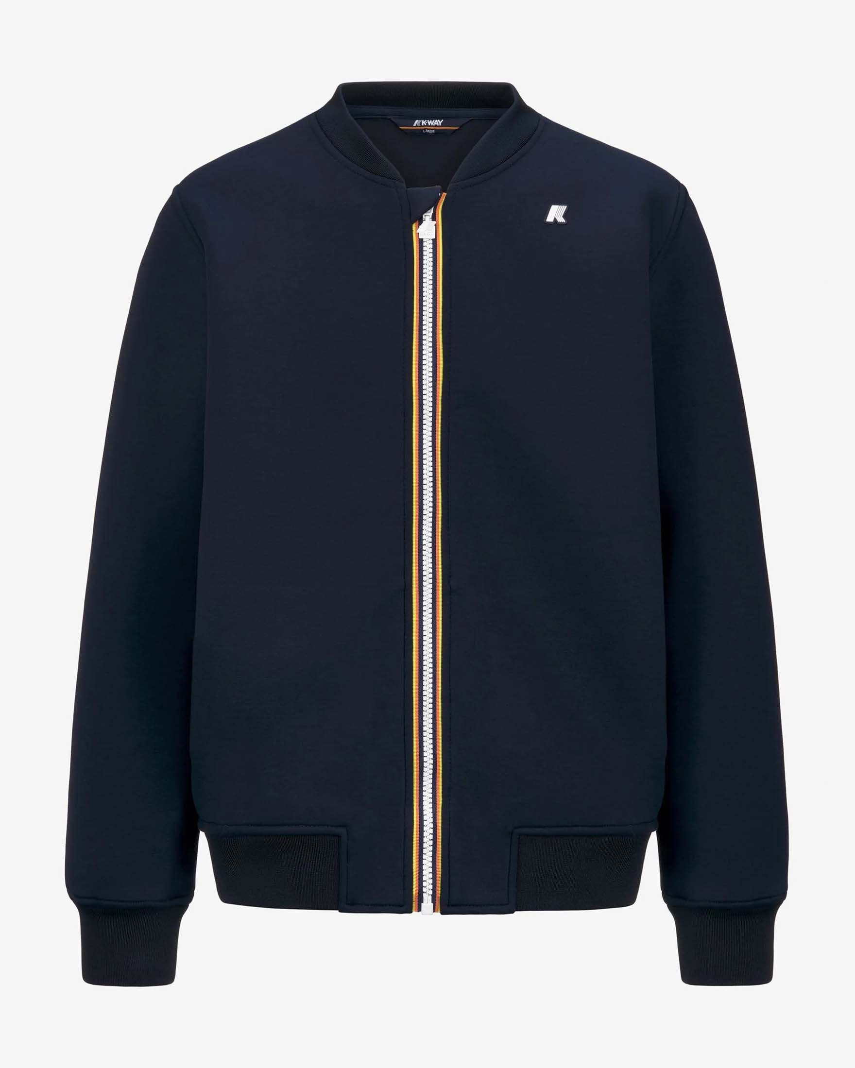 Felpa bomber K-way Abel Spacer blu con chiusura zip