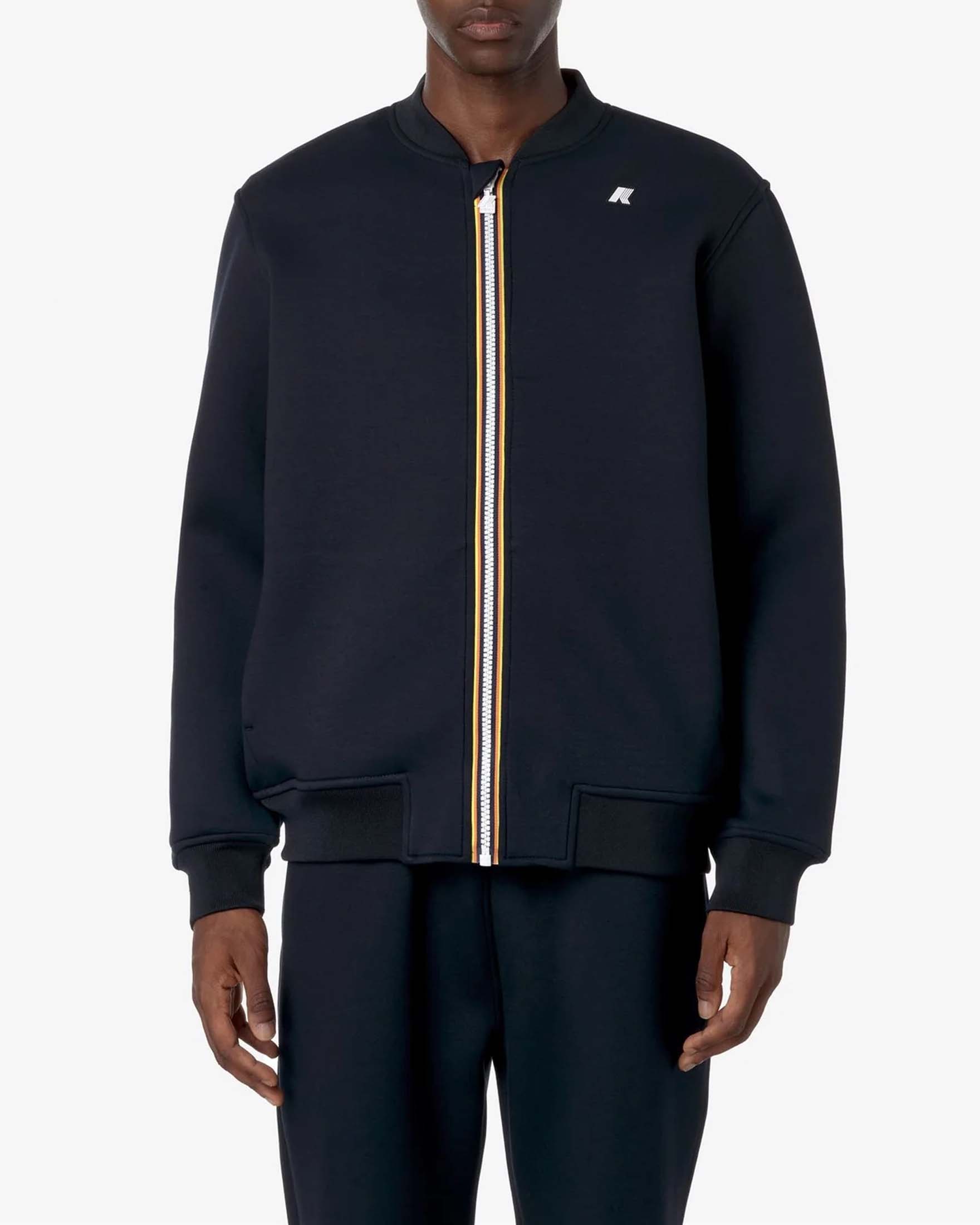 Felpa bomber K-way Abel Spacer blu con chiusura zip image