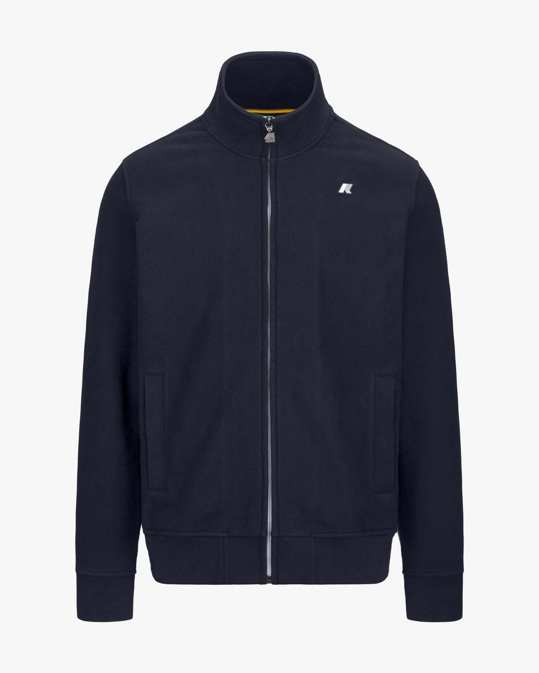 Felpa K-way Finn Heavy Fleece blu con chiusura zip