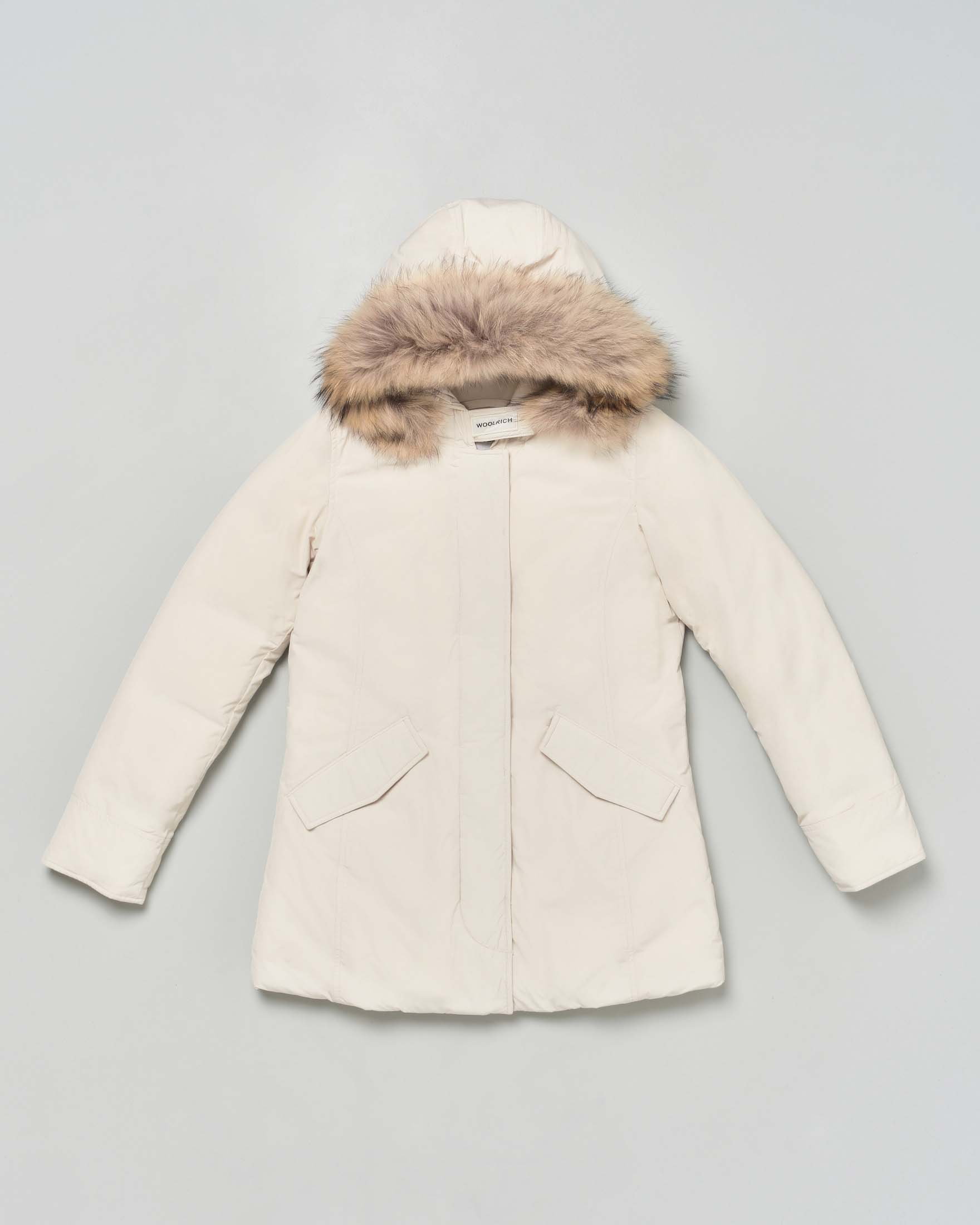 Giaccone Woolrich Artic Parka panna con pelliccia removibile