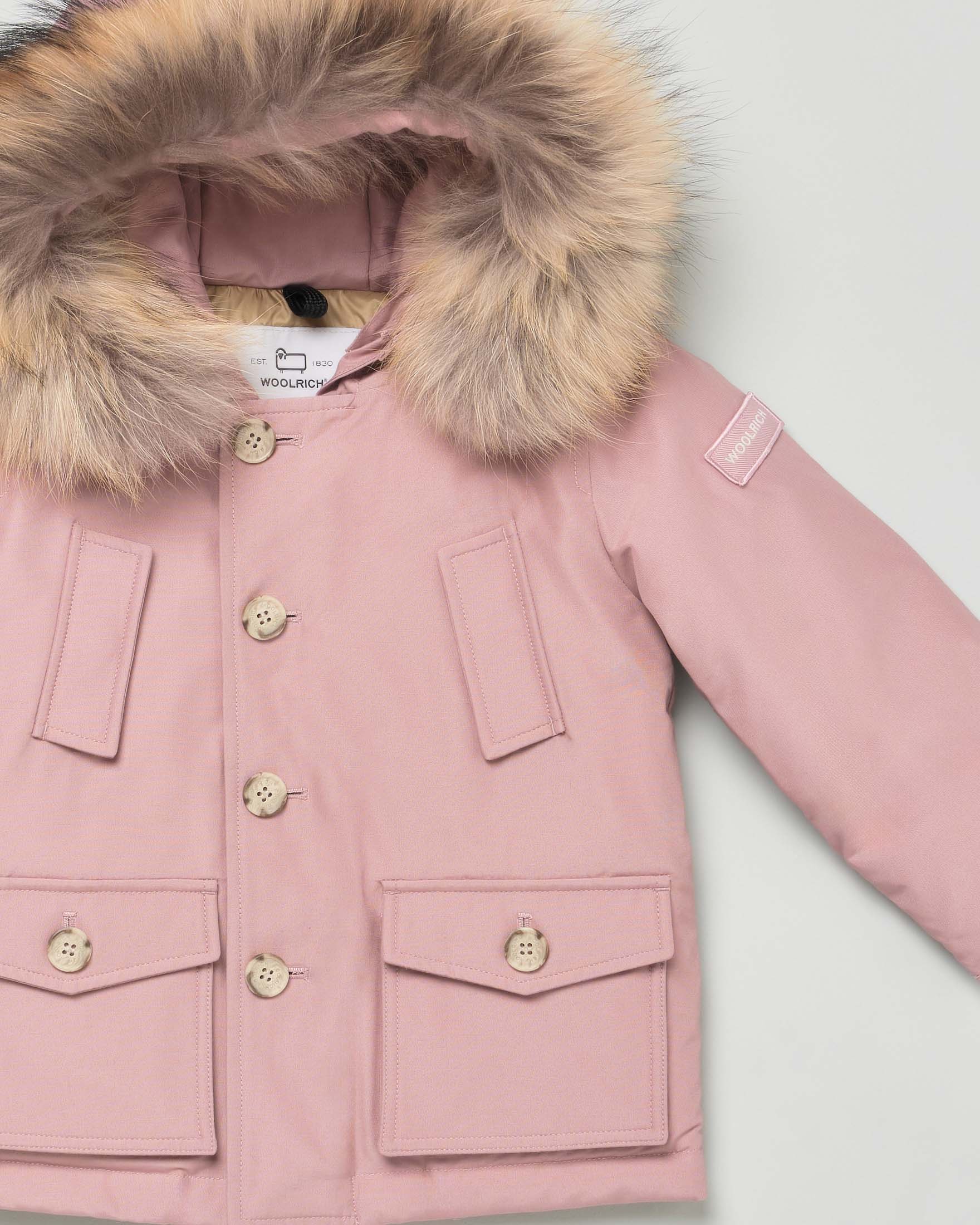 Giaccone Woolrich Artic Parka color malva con pelliccia removibile image