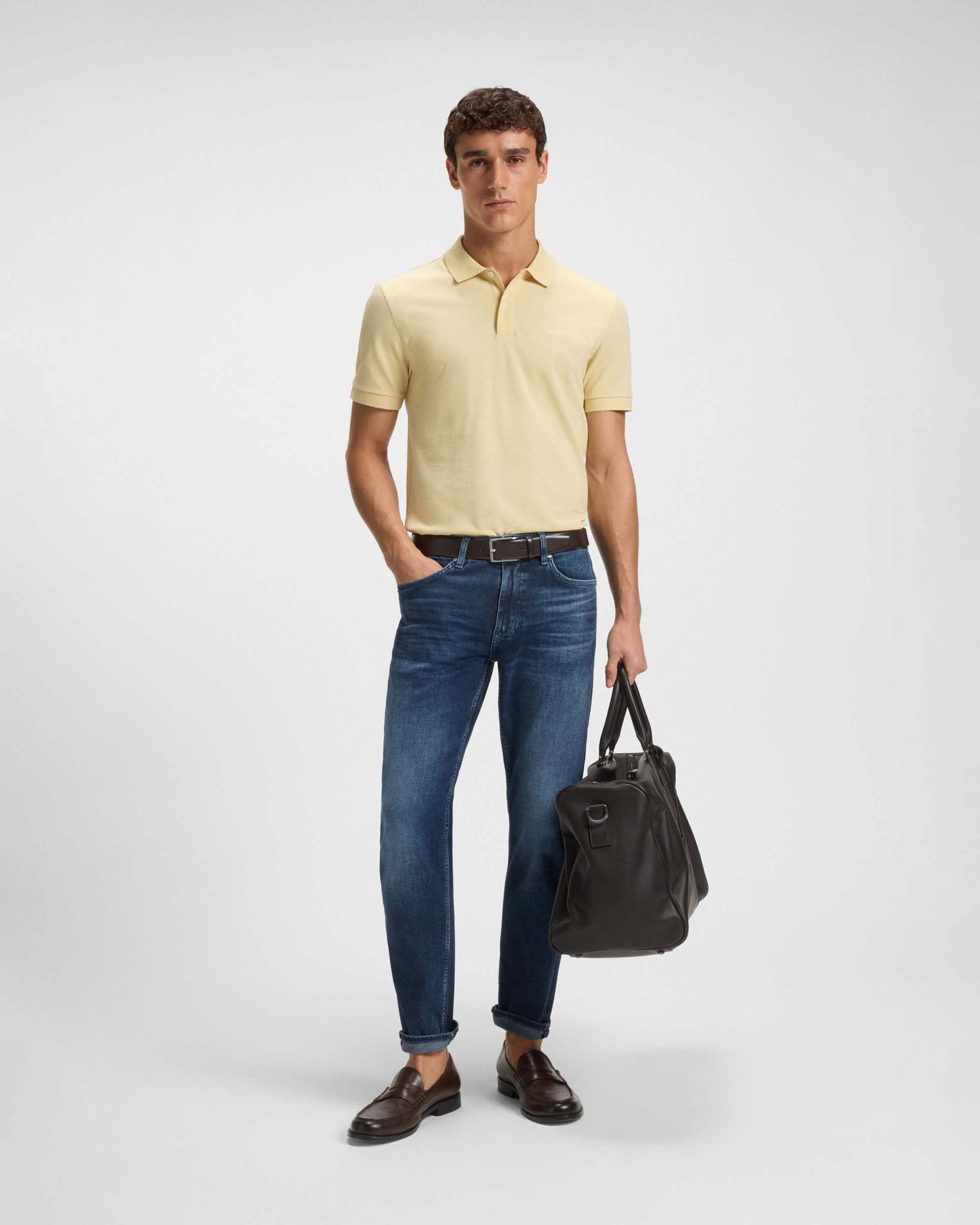 Jeans Delaware Boss slim-fit lavaggio medio stone washed