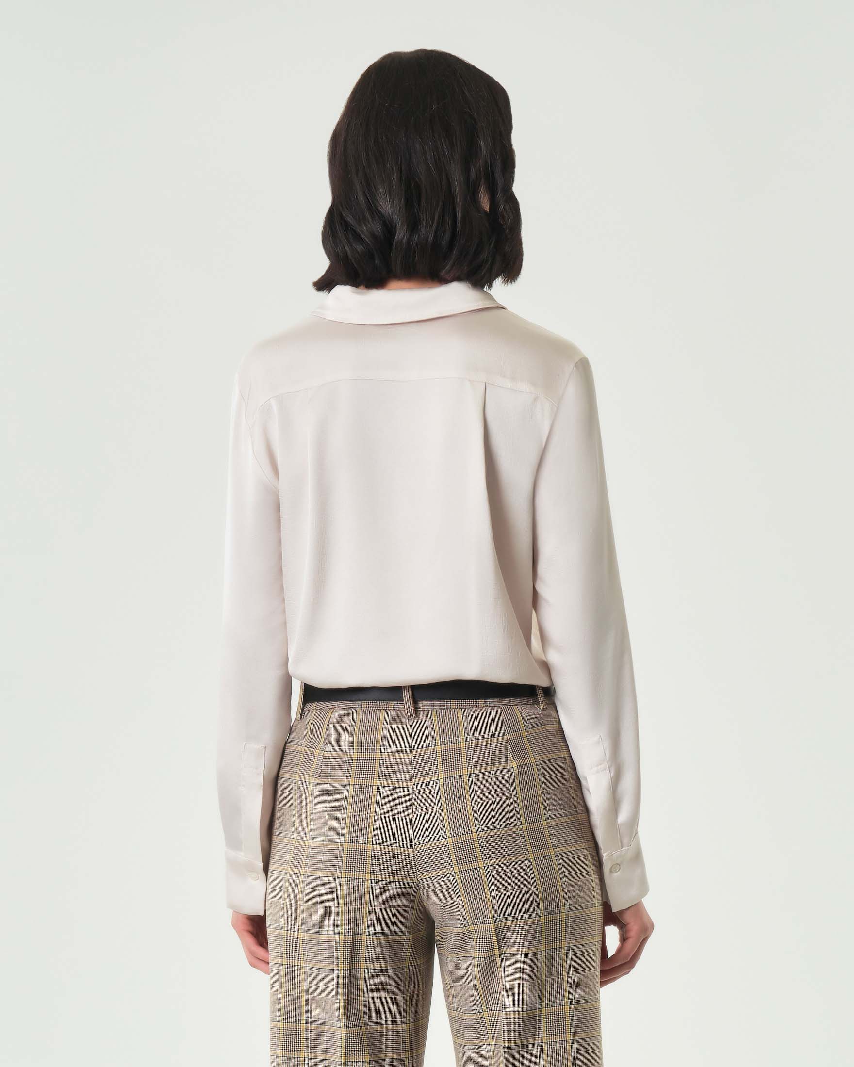 Camicia bianca Emme Marella in satin con colletto classico