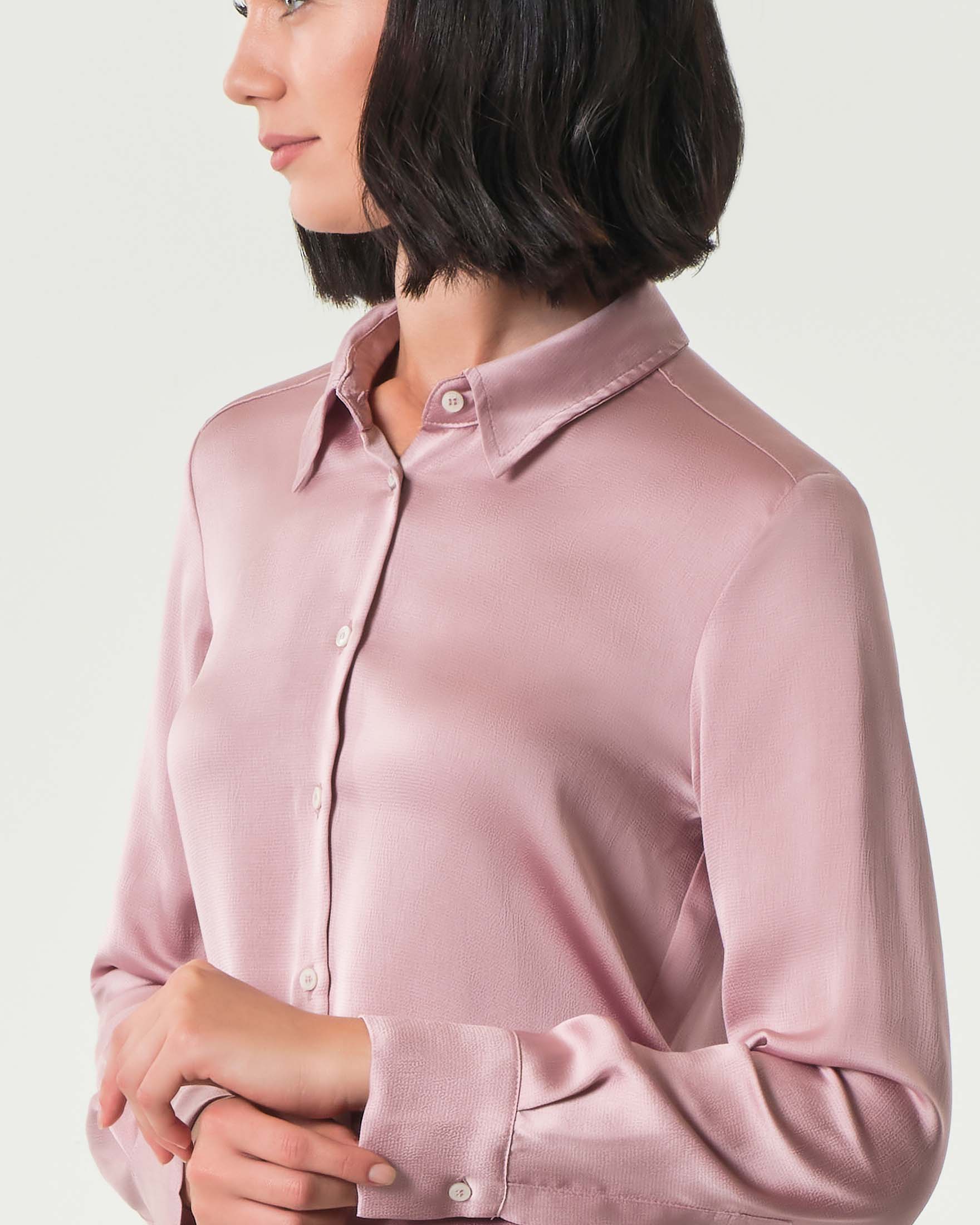 Camicia rosa Emme Marella in satin con colletto classico