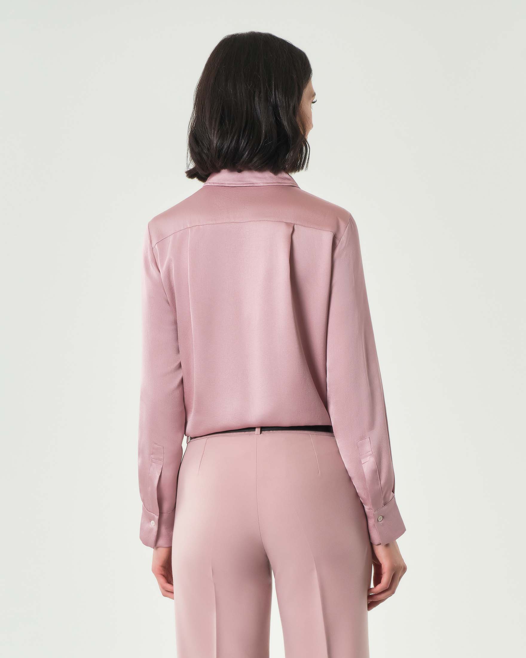 Camicia rosa Emme Marella in satin con colletto classico