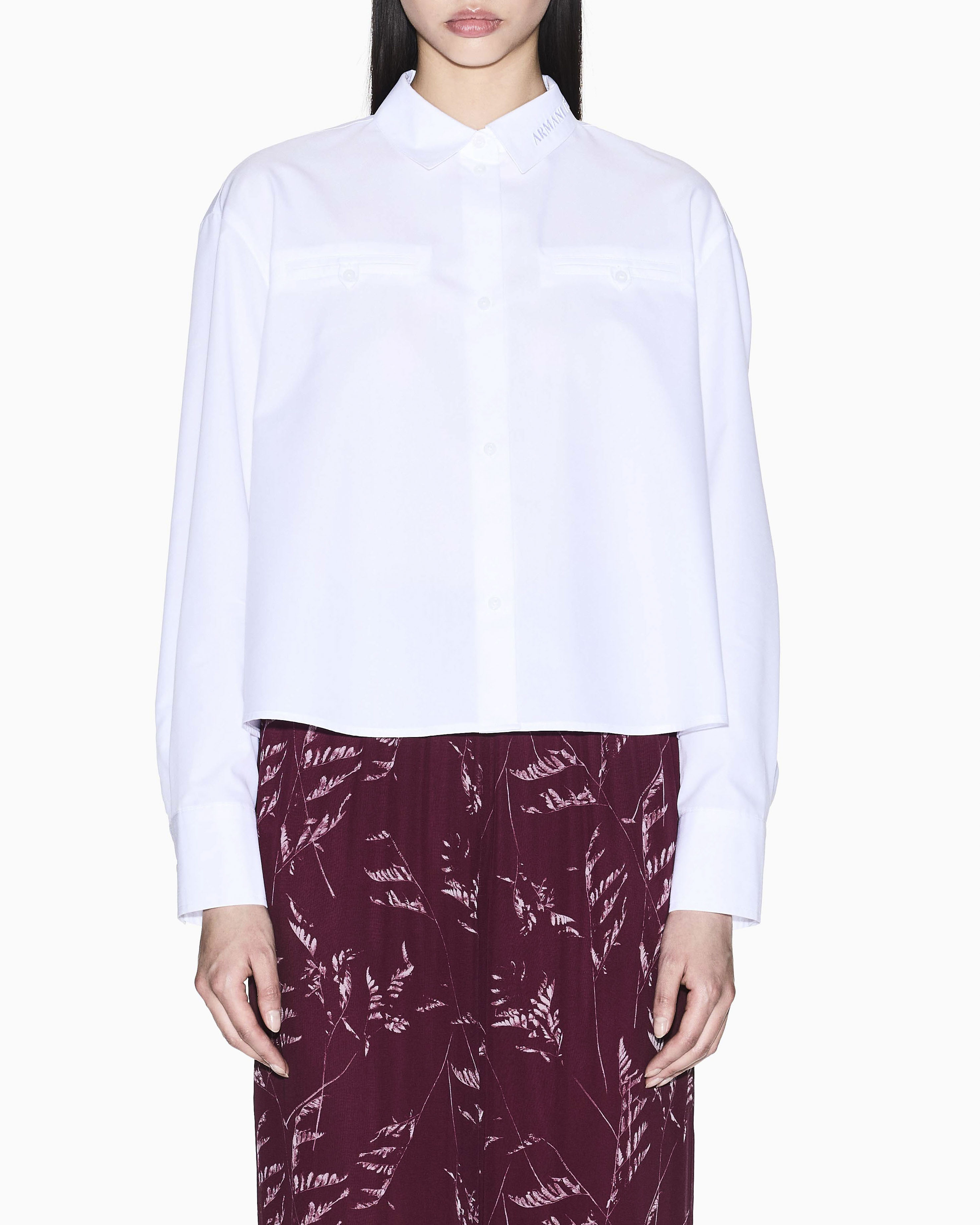 Camicia Armani Exchange bianca in misto cotone