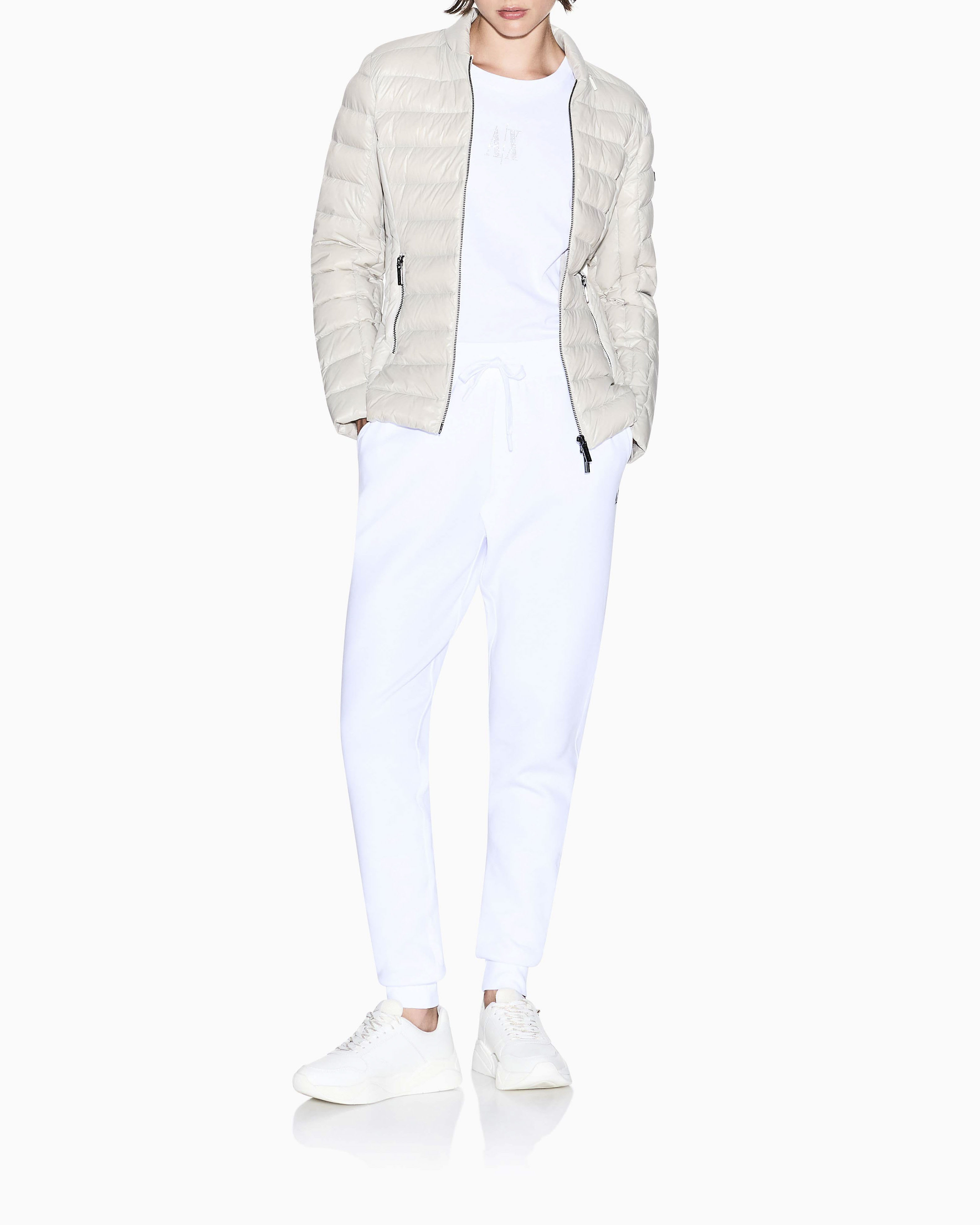 Piumino Armani Exchange beige con imbottitura in piumino d'anatra bianca image