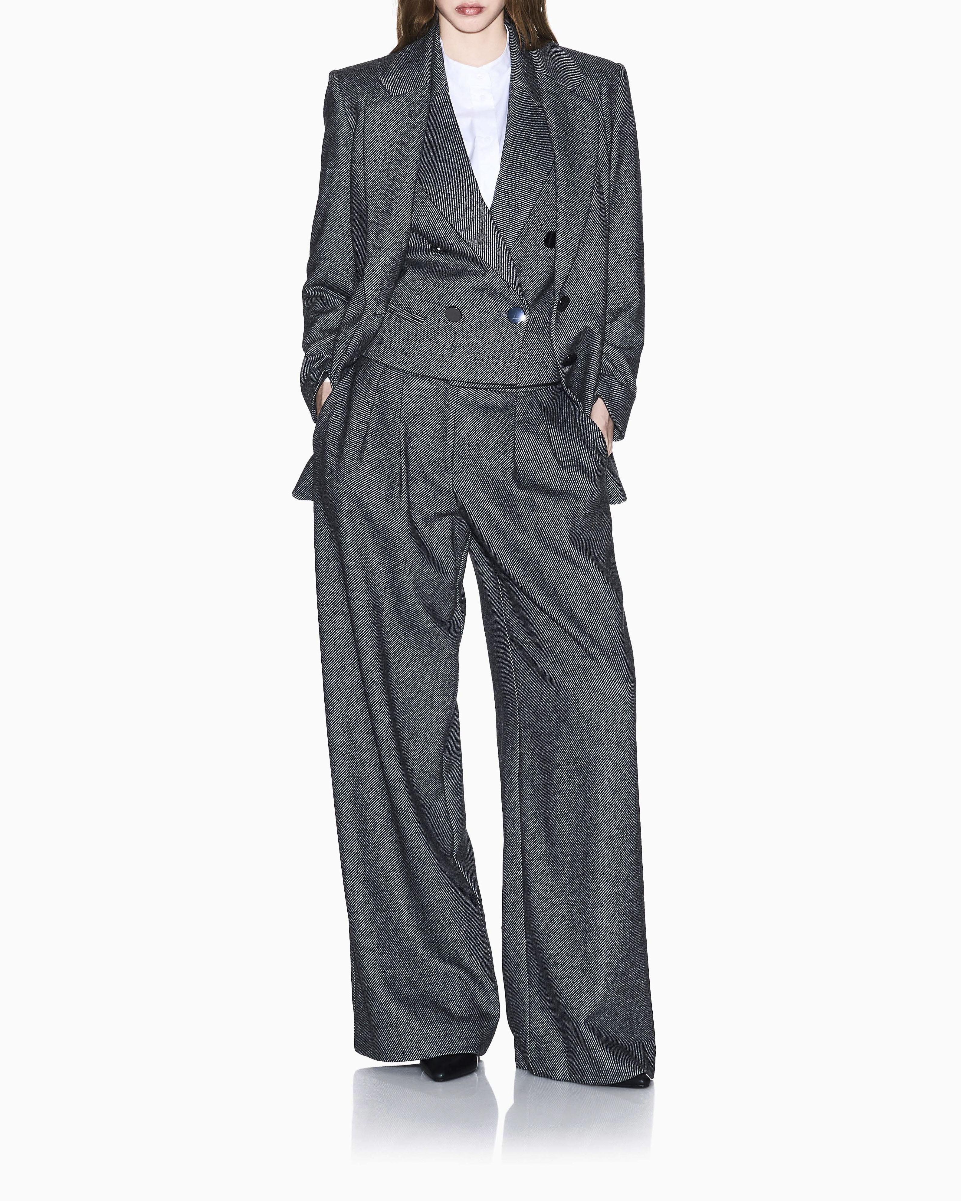 Giacca Armani Exchange grigia in misto lana vergine image