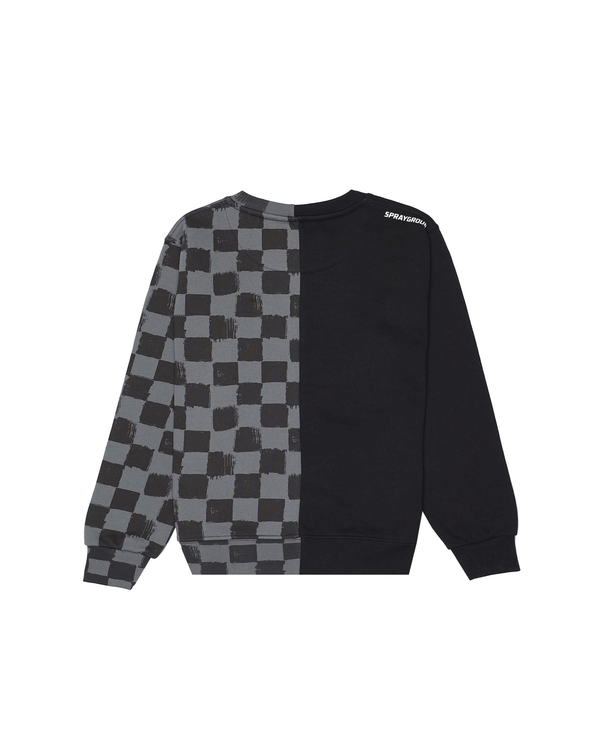 Felpa Sprayground nera e grigia checkered con astroman image