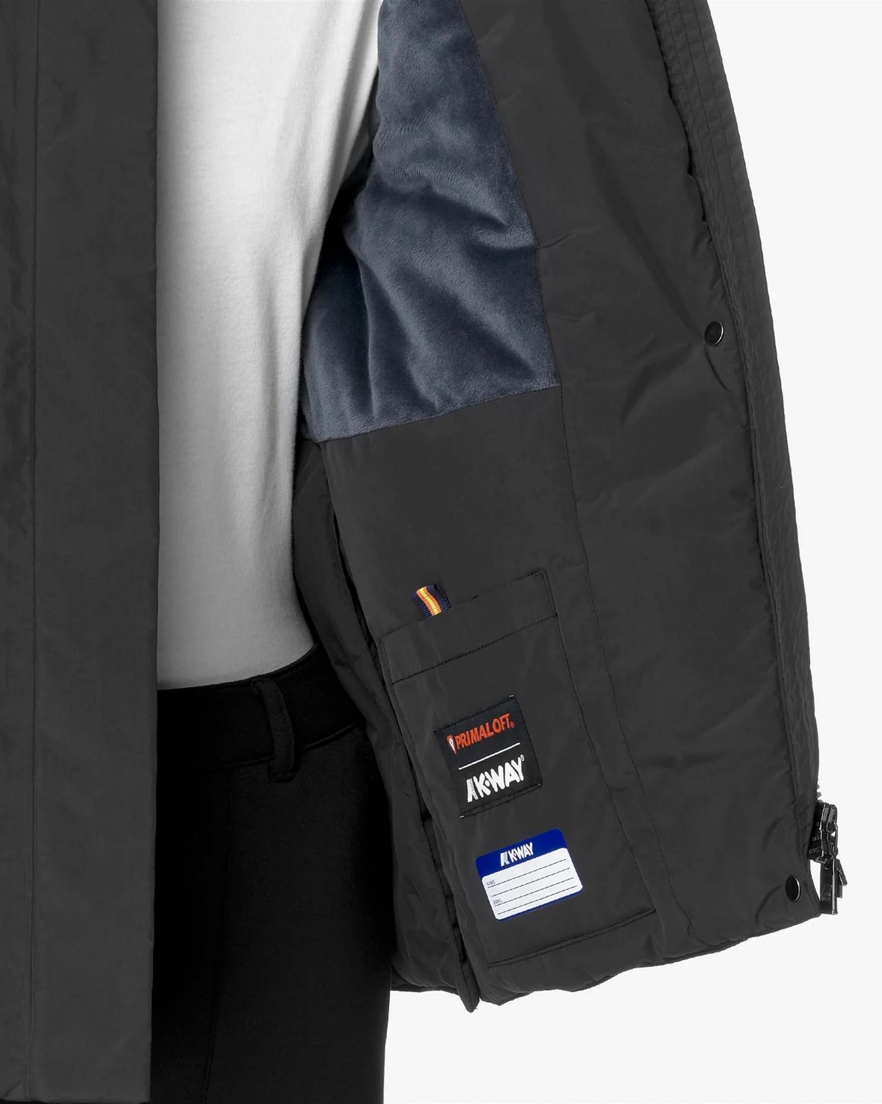 Giubbino K-Way Marlette soft touch nero con cappuccio e interno in faux fur image