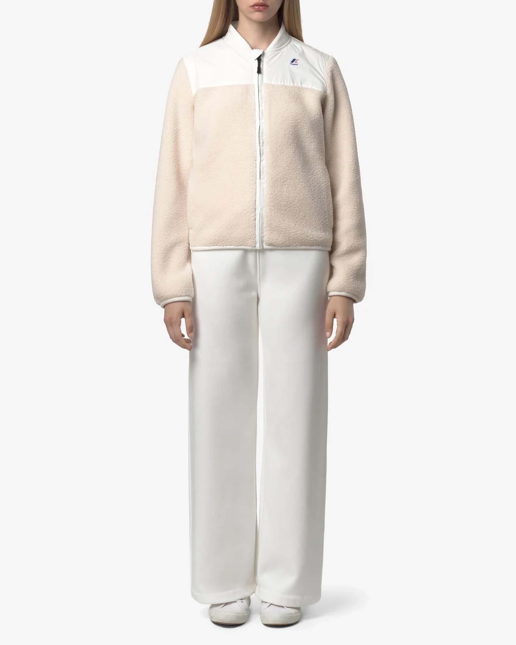 Pantaloni bianchi Loyre K-Way in felpa di misto cotone dalla linea a palazzo