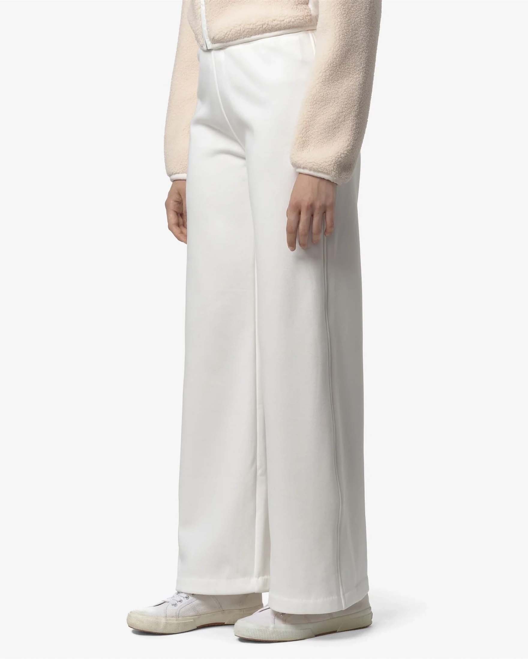 Pantaloni bianchi Loyre K-Way in felpa di misto cotone dalla linea a palazzo image