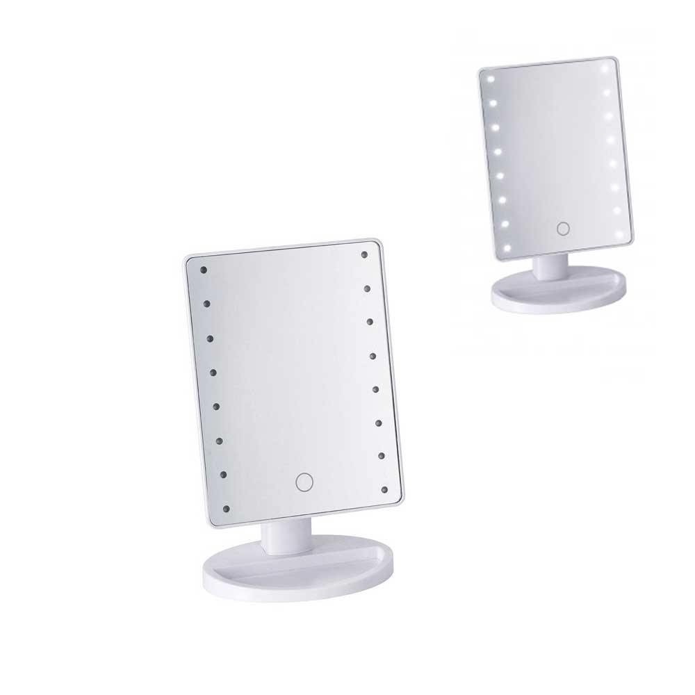 Ad Trend Specchio Da Appoggio Con Led 17x12x27h Cm Colore Bianco