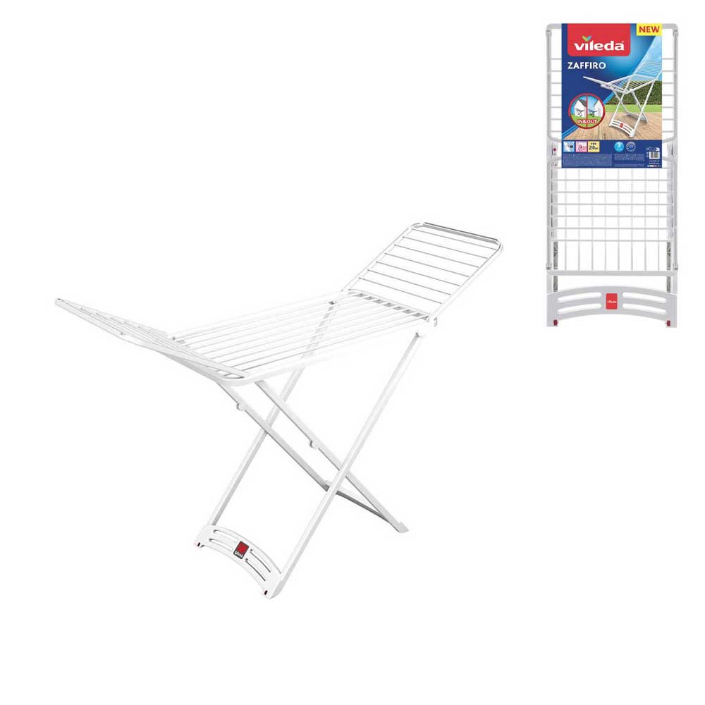 Vileda Stendino Zaffiro In Plastica Con Ruote 20 Mt Colore Bianco