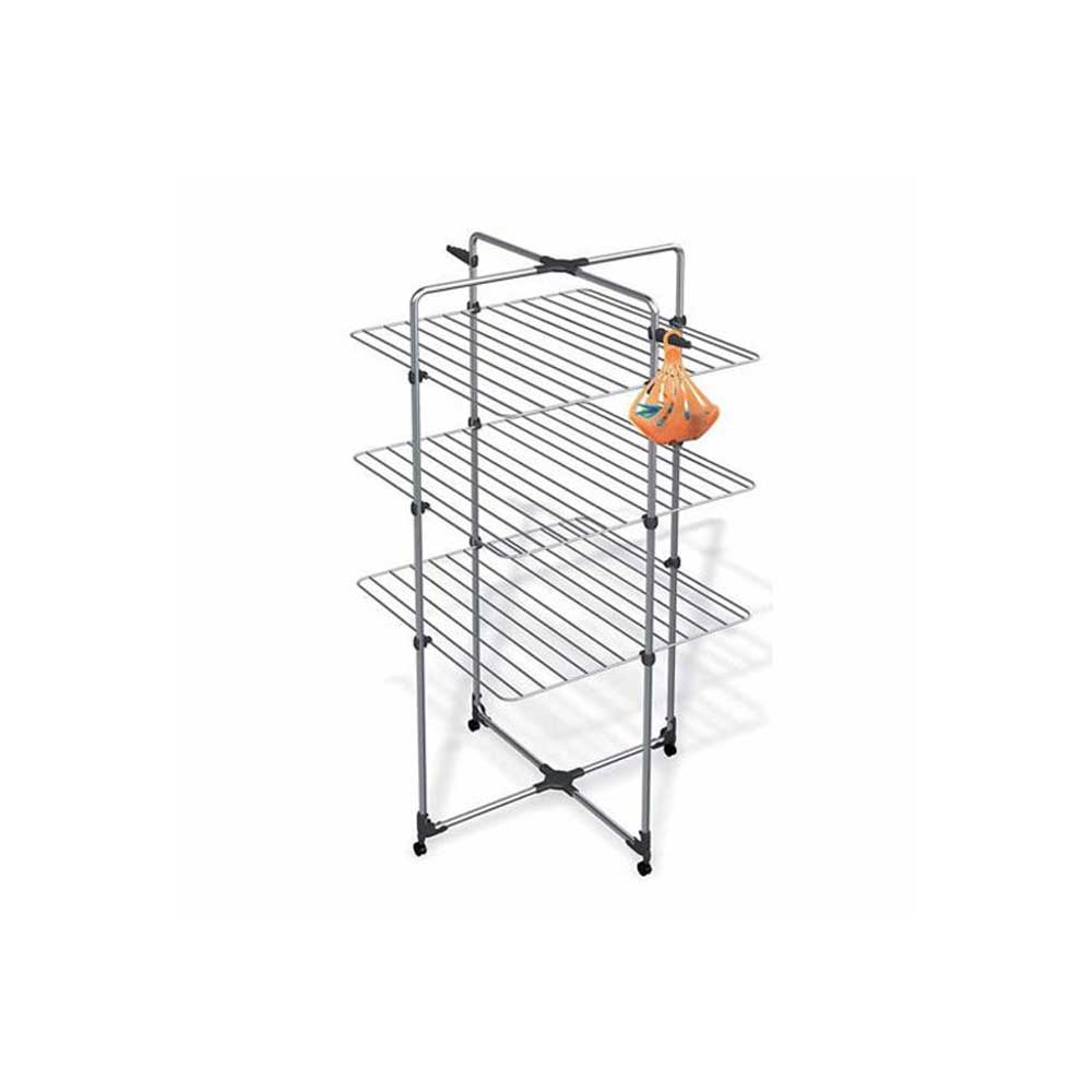 Jumbo Stendino A Torre Viky In Acciaio Con Ruote E Griglie Pieghevoli 30 Mt