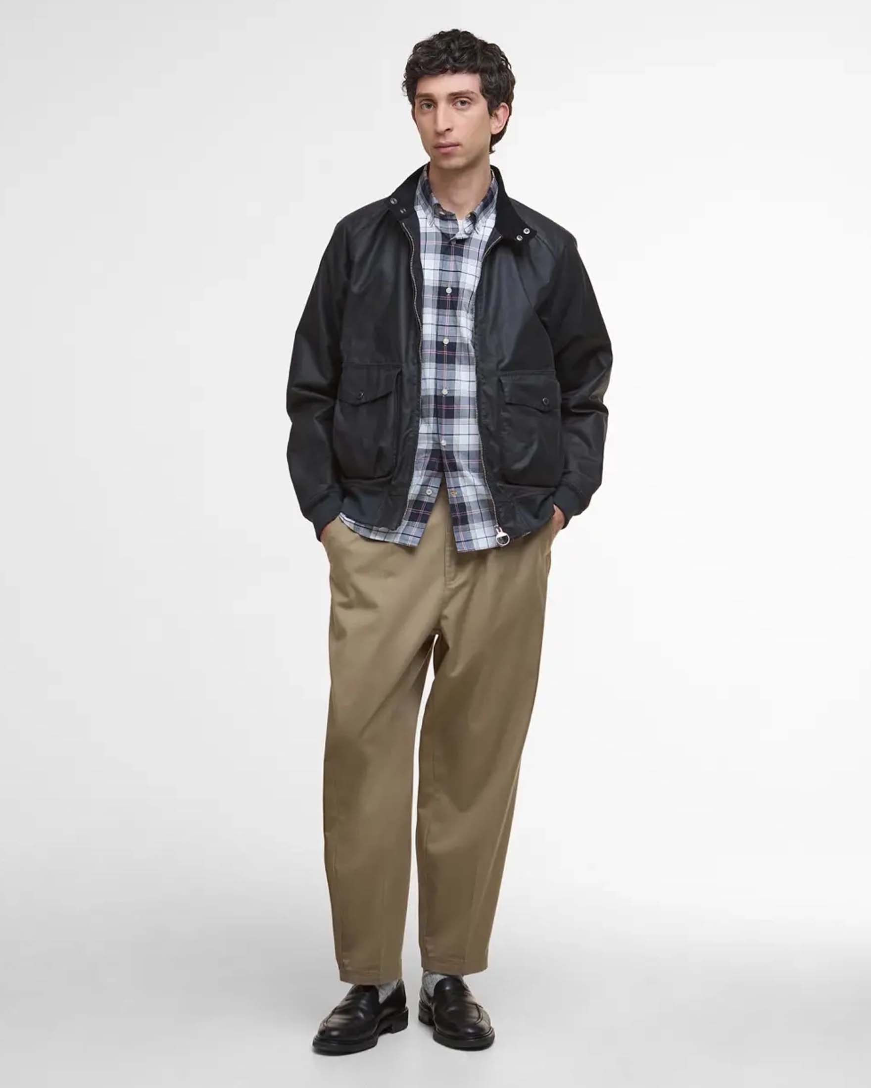 Giacca bomber Modern Royston blu in cotone cerato