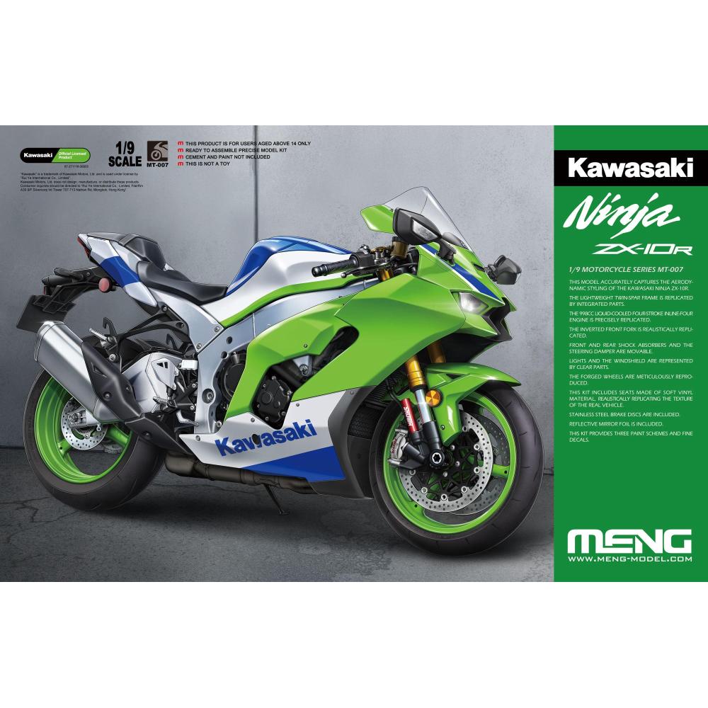 MENG MODEL: 1/9 Kawasaki Ninja ZX-10R | Steel Models