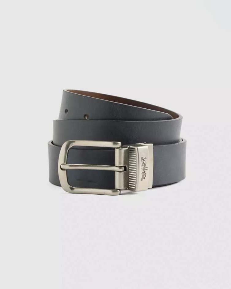 Cintura Levi's in pelle nera reversibile in marrone