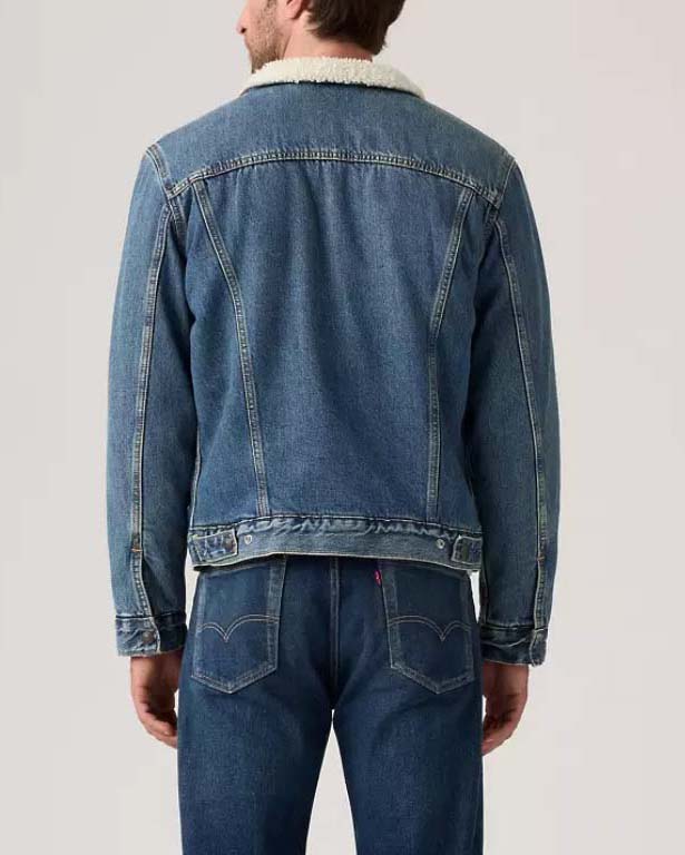 Giacca trucker Levi's in denim con fodera in sherpa image