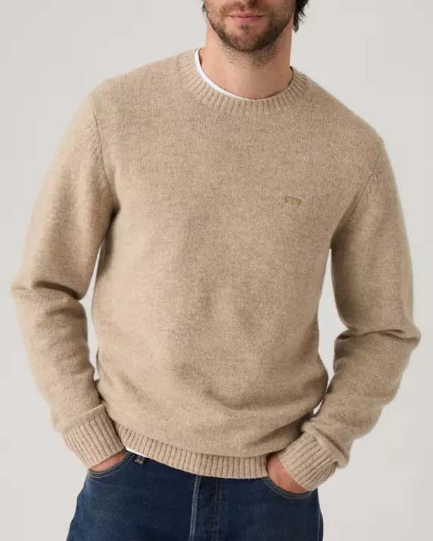 Maglia girocollo Levi's beige in lambswool