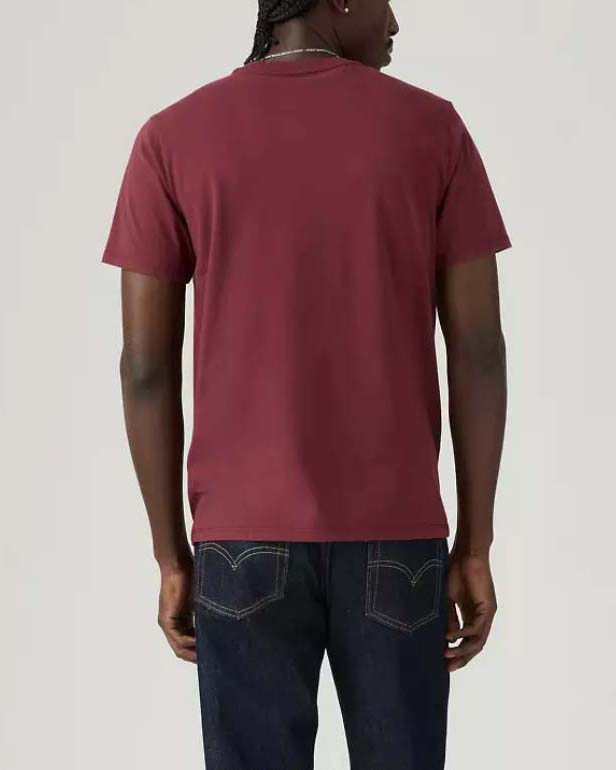 T-shirt mezza manica Levi's bordeaux con taschino al petto image