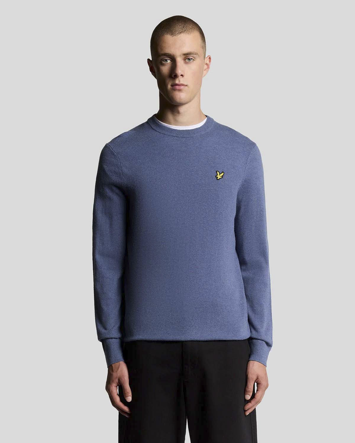 Maglione girocollo Lyle & Scott color lavanda in lambswool di lana image