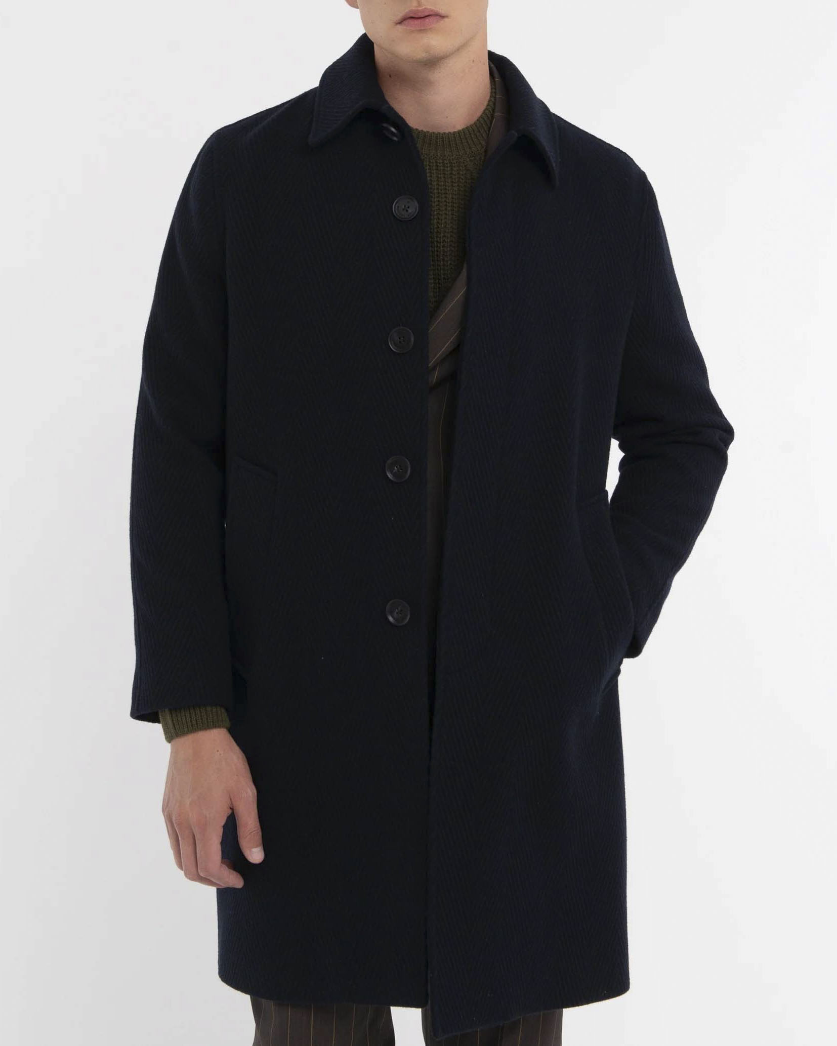 Cappotto Manuel Ritz blu in resca di misto lana image