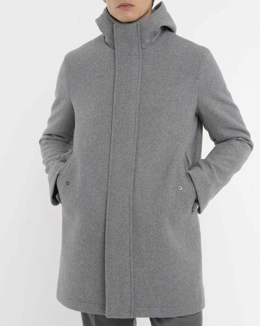Parka Manuel Ritz grigio in panno di misto lana image