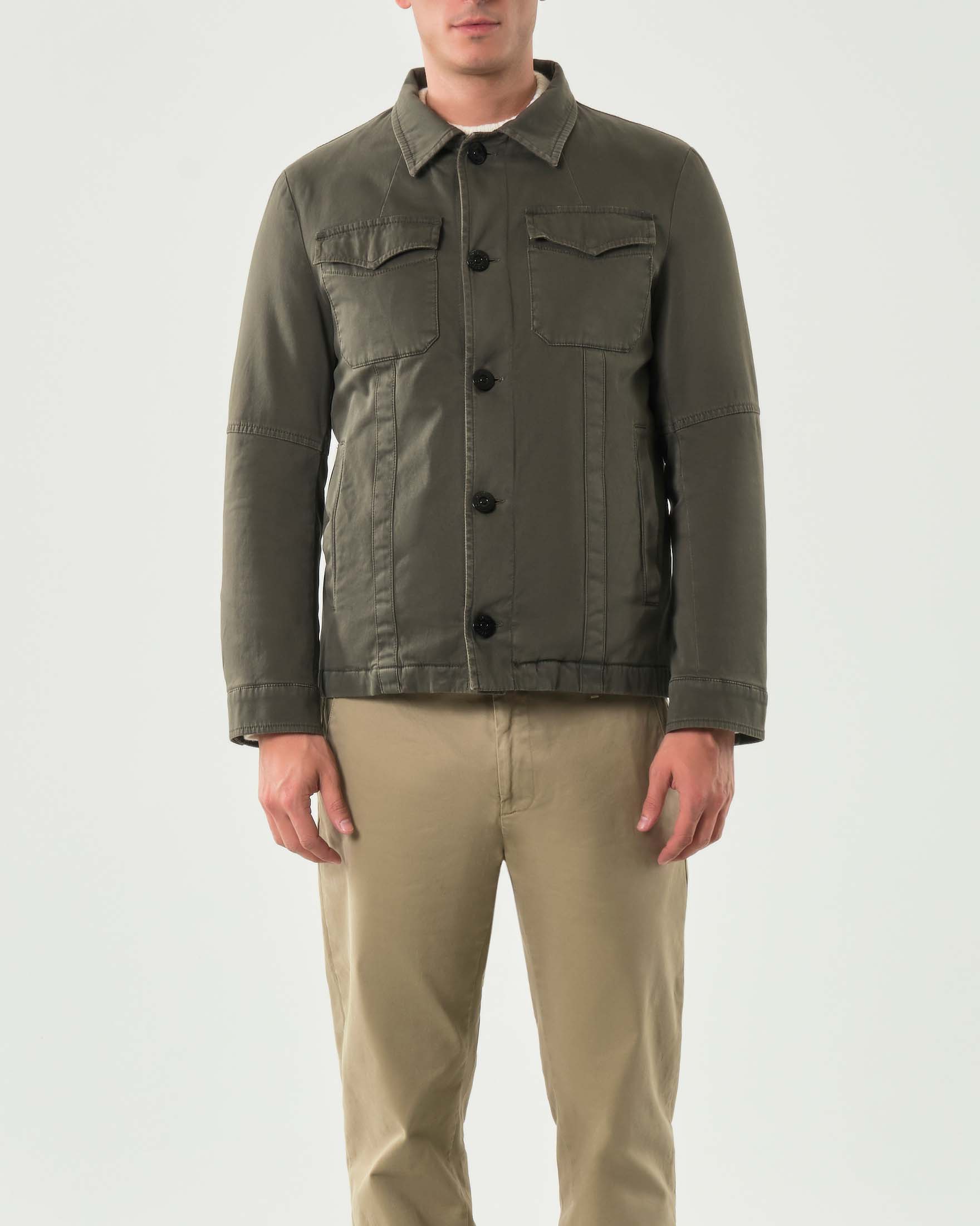 Giacca My stuff verde militare in cotone stretch image