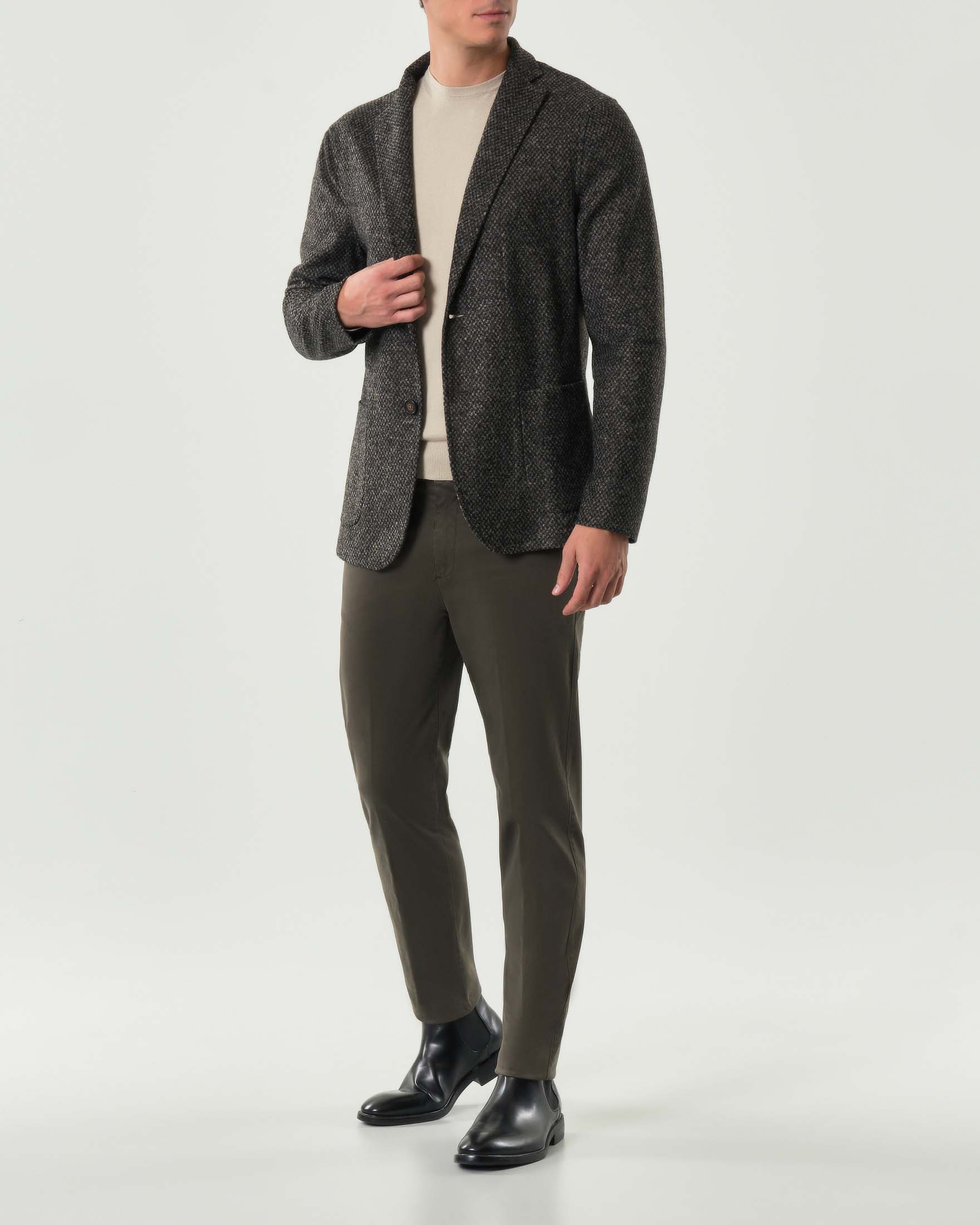 Giacca maglia Paul Baker in misto lana a fantasia armaturata grigia e marrone