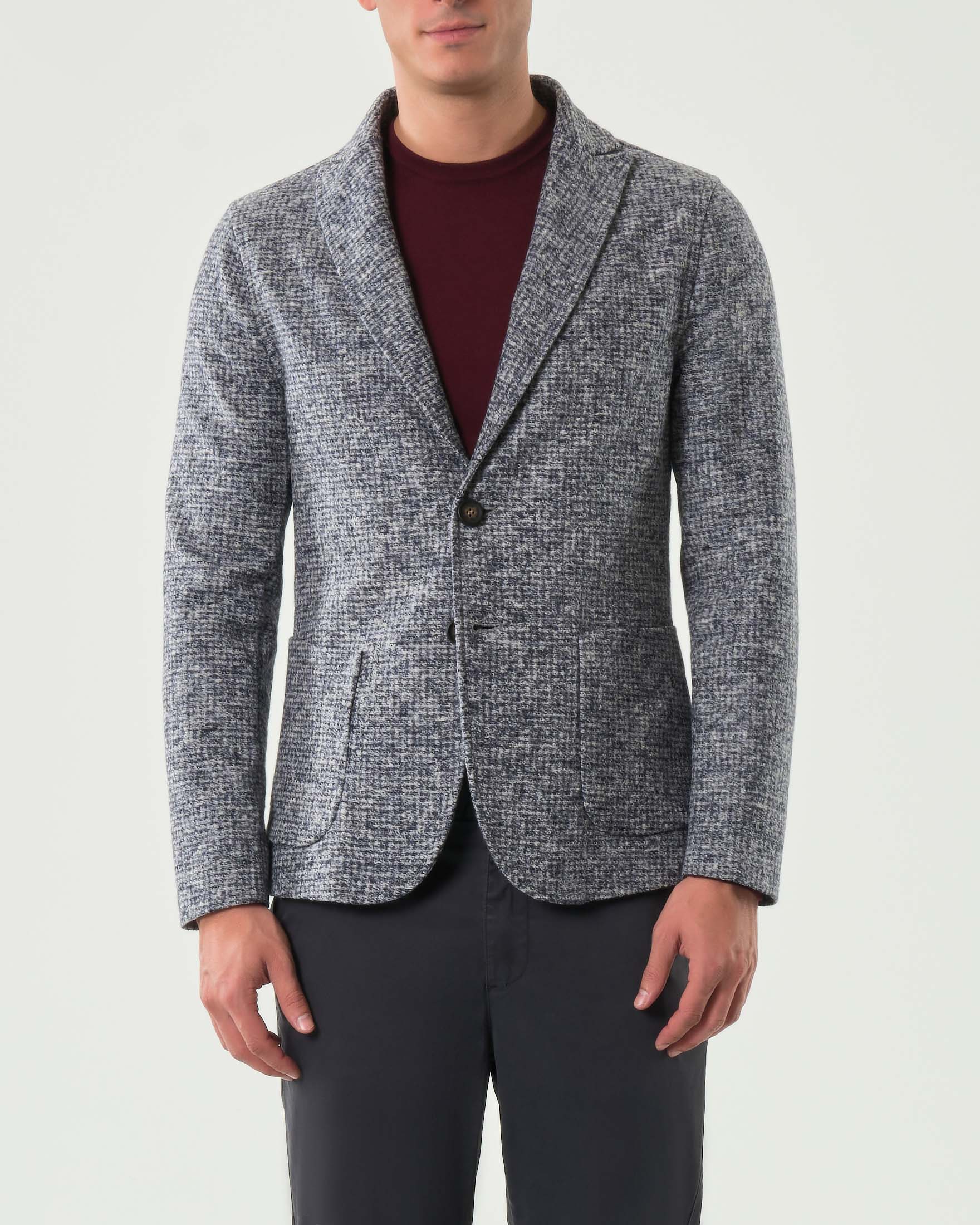 Giacca maglia Paul Baker in misto cotone a fantasia armaturata grigia con rever a lancia image