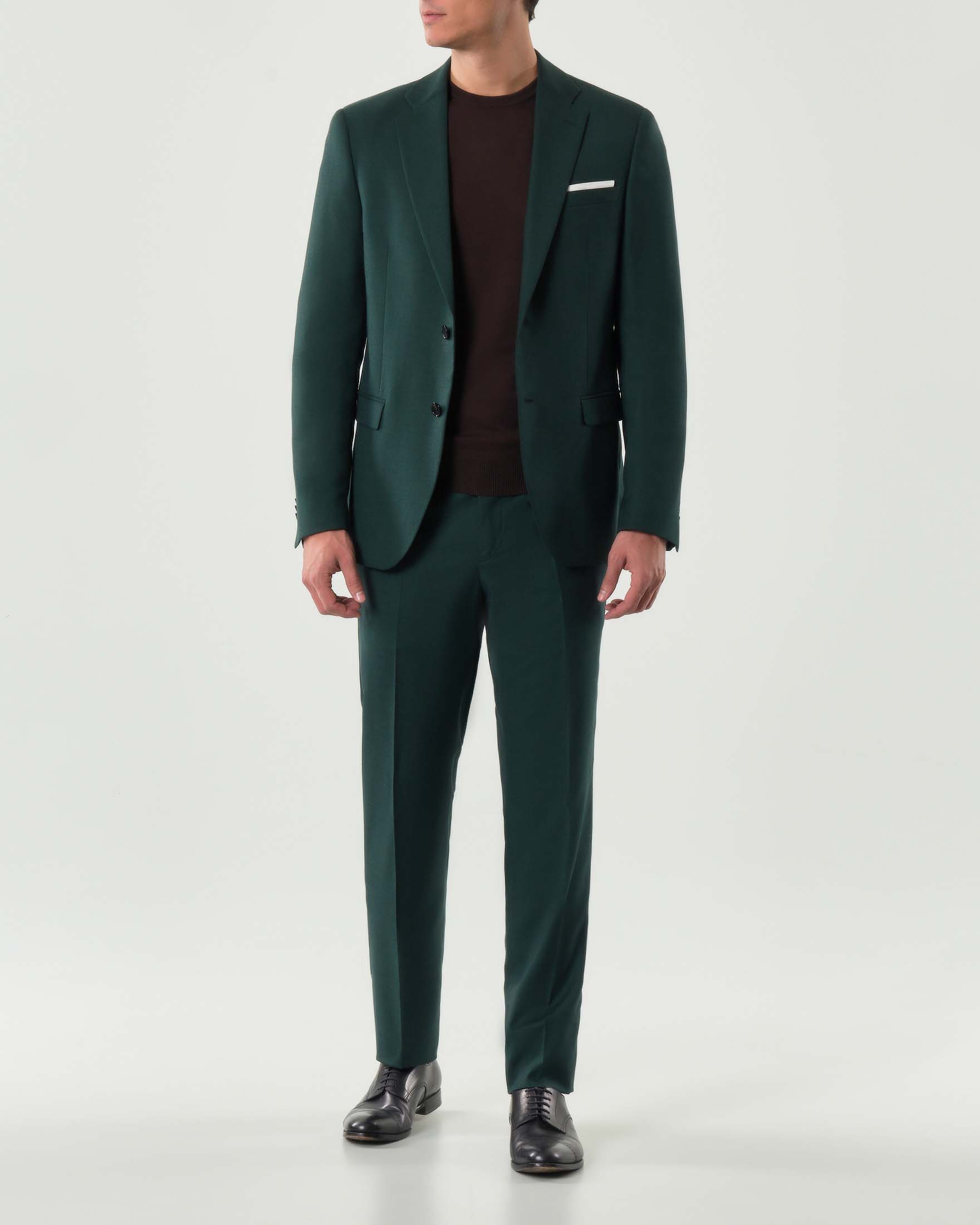 Abito slim-fit Paul Baker verde in tessuto stretch