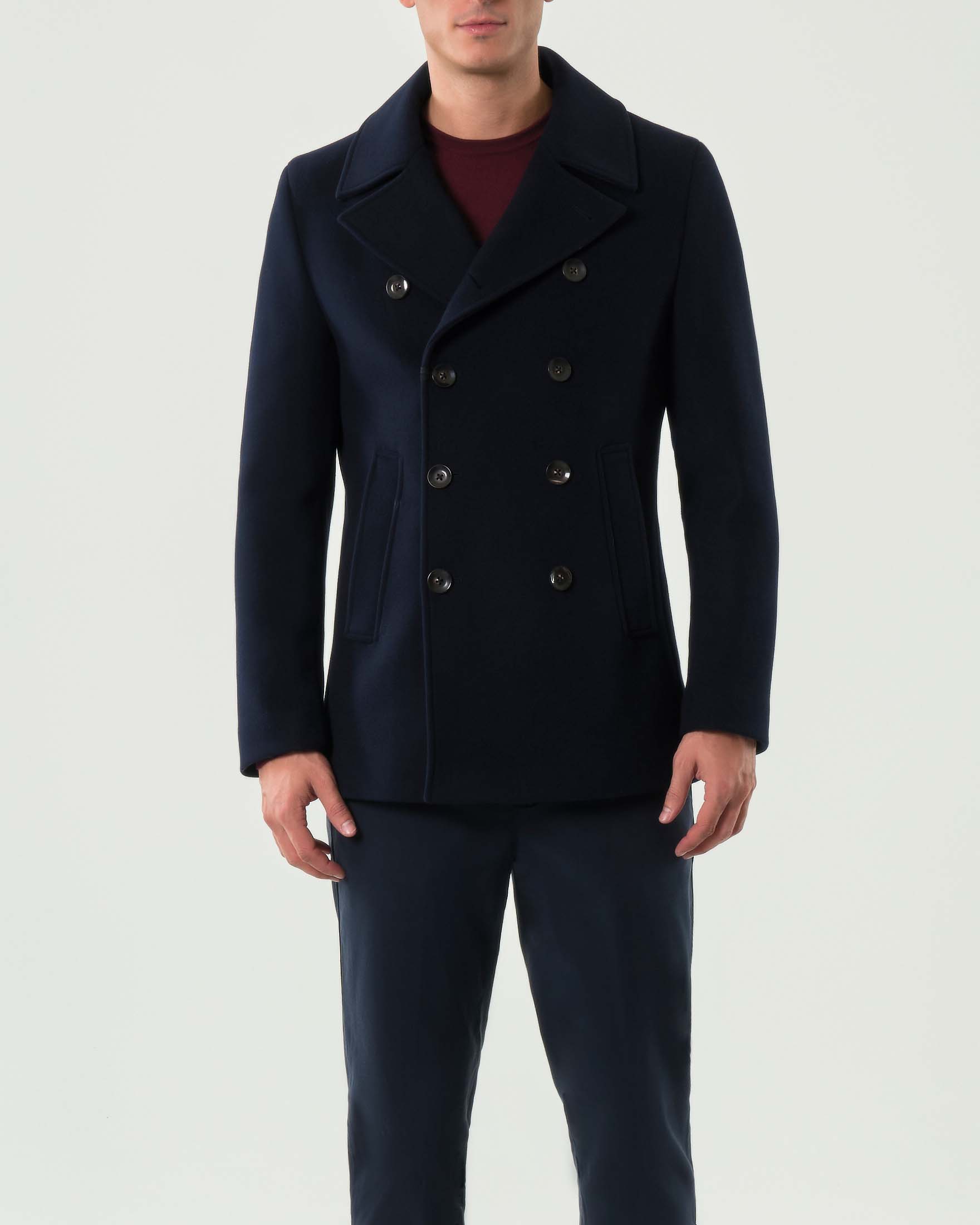 Caban Paul Baker blu in panno di lana image