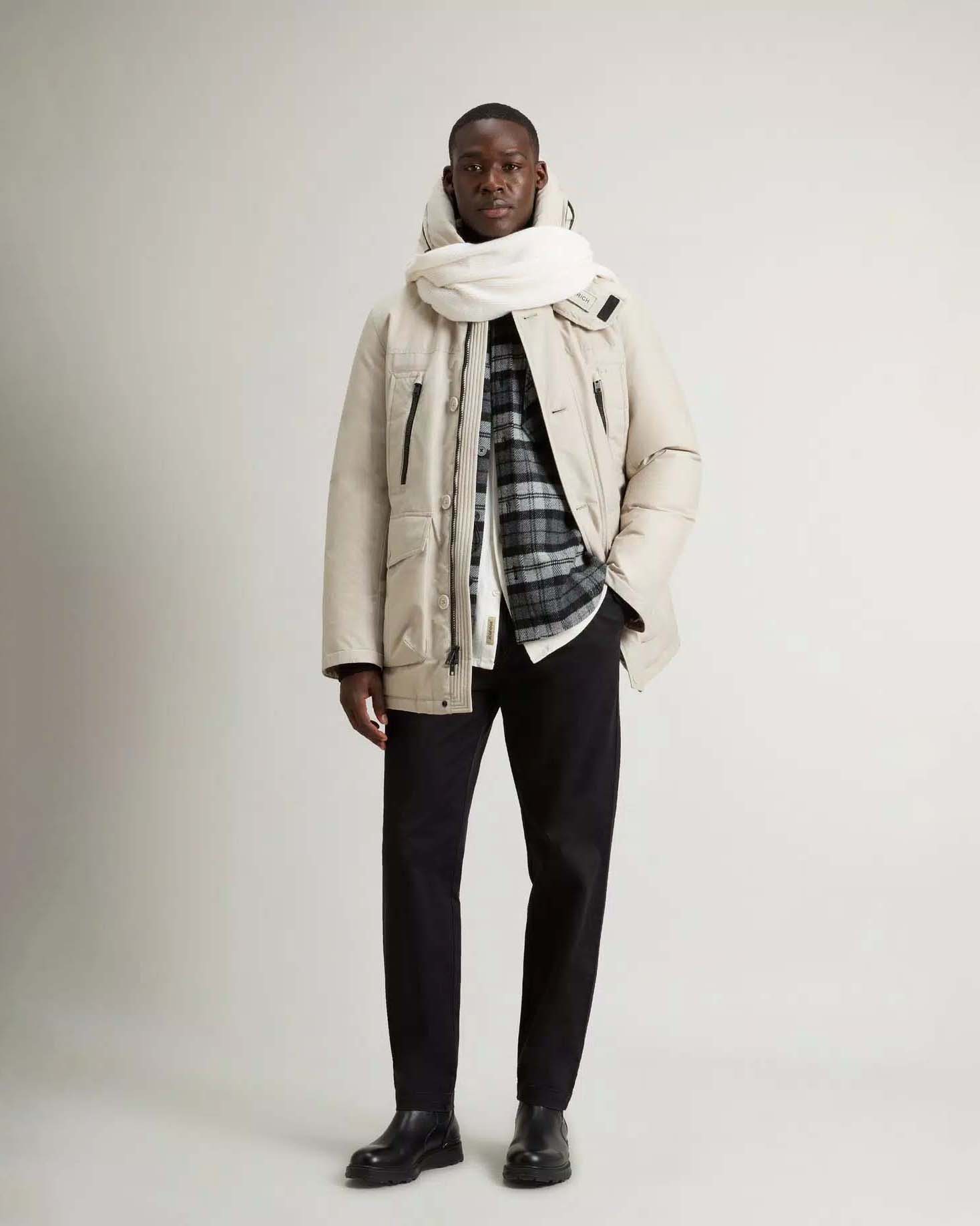 Arctic Parka Evolution Woolrich color panna in Ramar Cloth