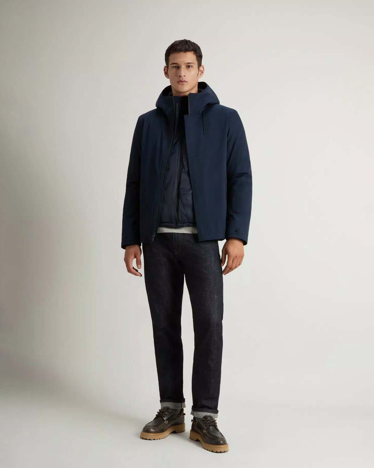 Giubbino Crestmont Woolrich blu con cappuccio