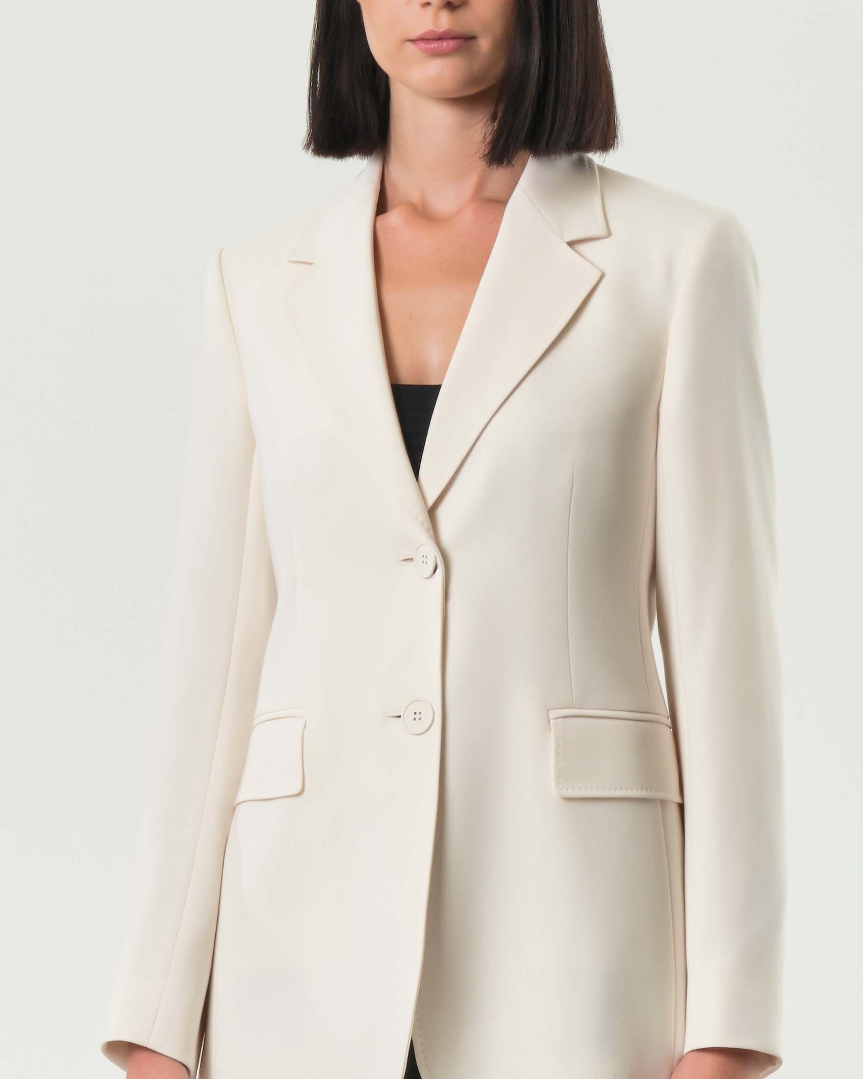 Blazer monopetto bianco in cady Max Mara Studio con scollo a rever image