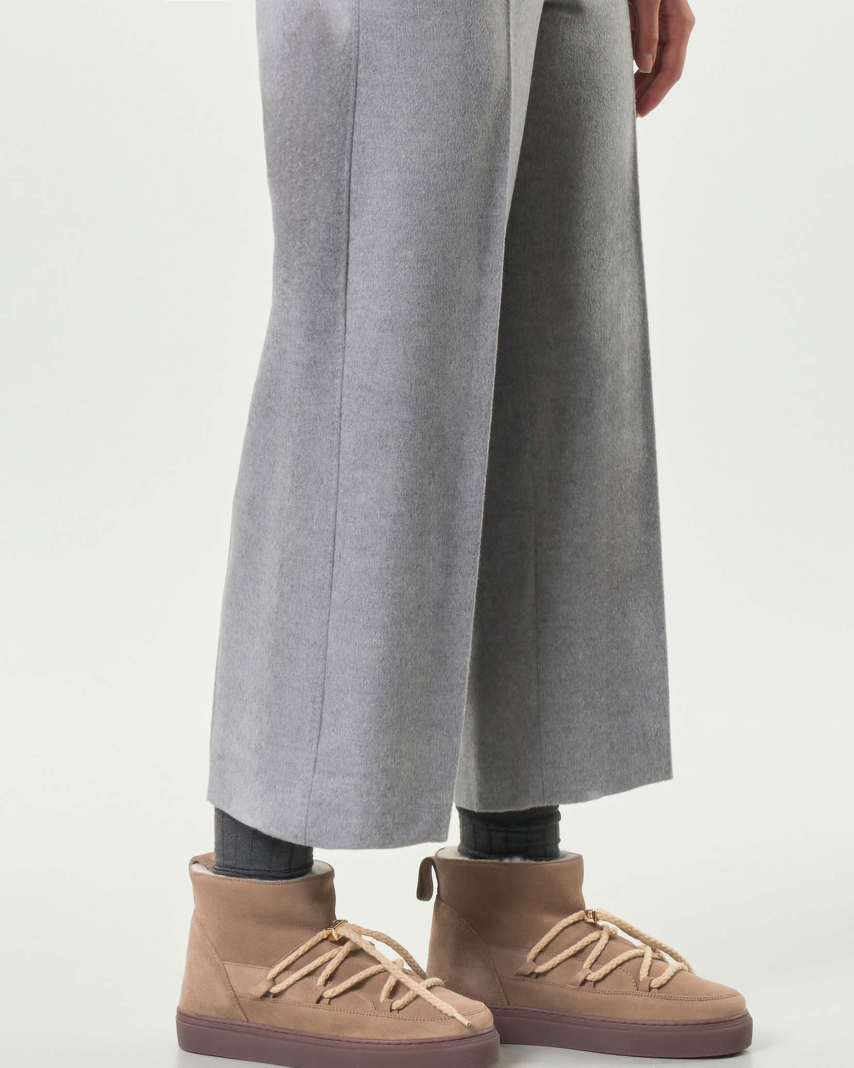 Pantaloni grigio chiaro cropped Max Mara Studio in drap di lana image