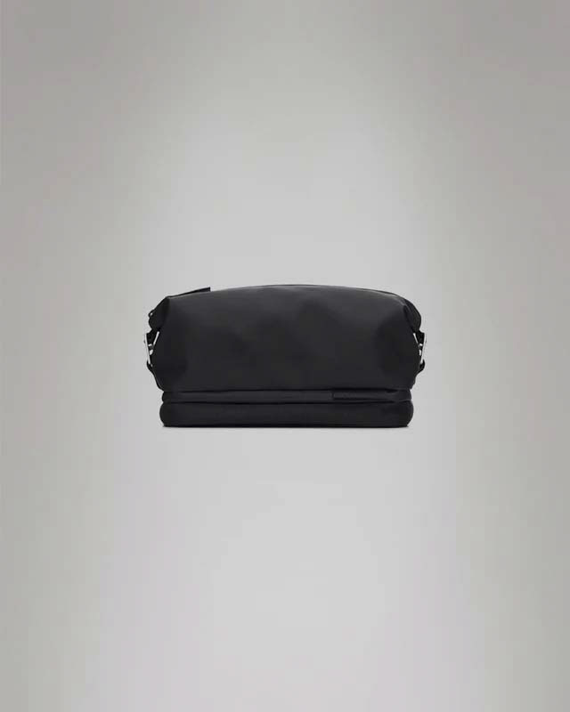 Otaru Wash Bag Rains nera in tessuto tecnico e poliestere impermeabile