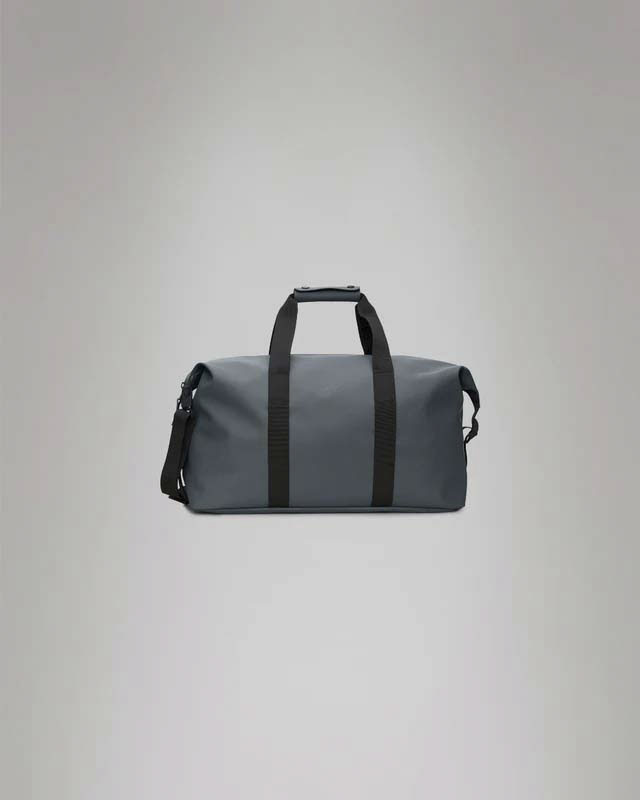 Borsa Weekend Bag ottanio in tessuto impermeabile effetto gommato con tracolla removibile