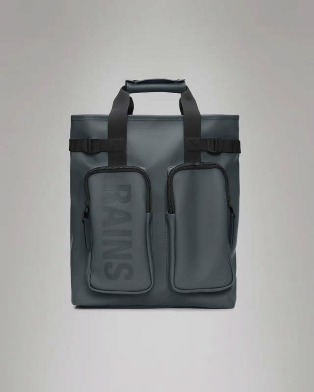 Texel Tote Backpack Rains ottanio in tessuto impermeabile effetto gommato