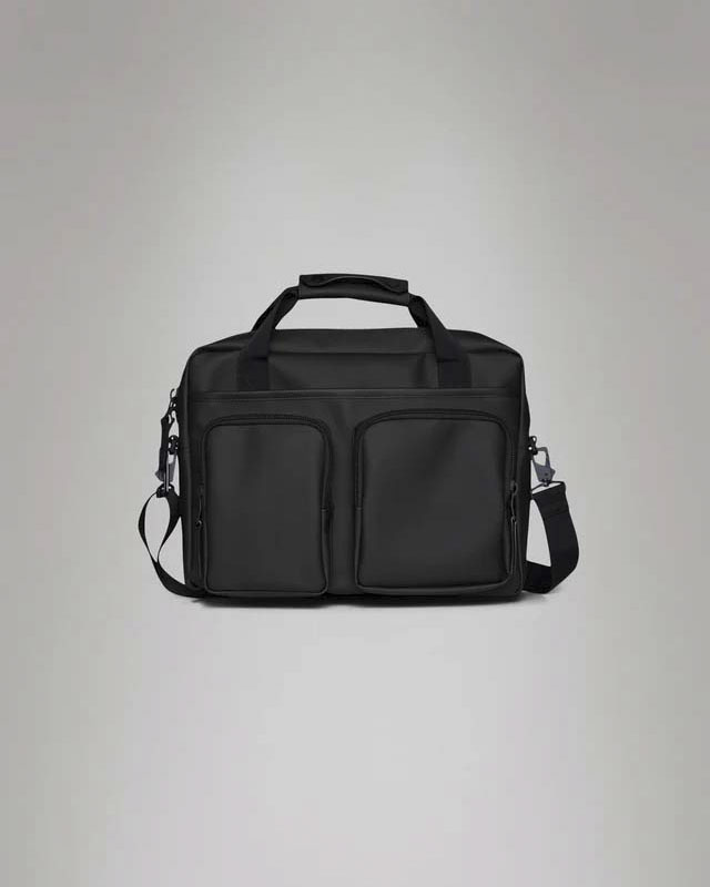 Texel Tech Bag Rains nera in tessuto impermeabile effetto gommato
